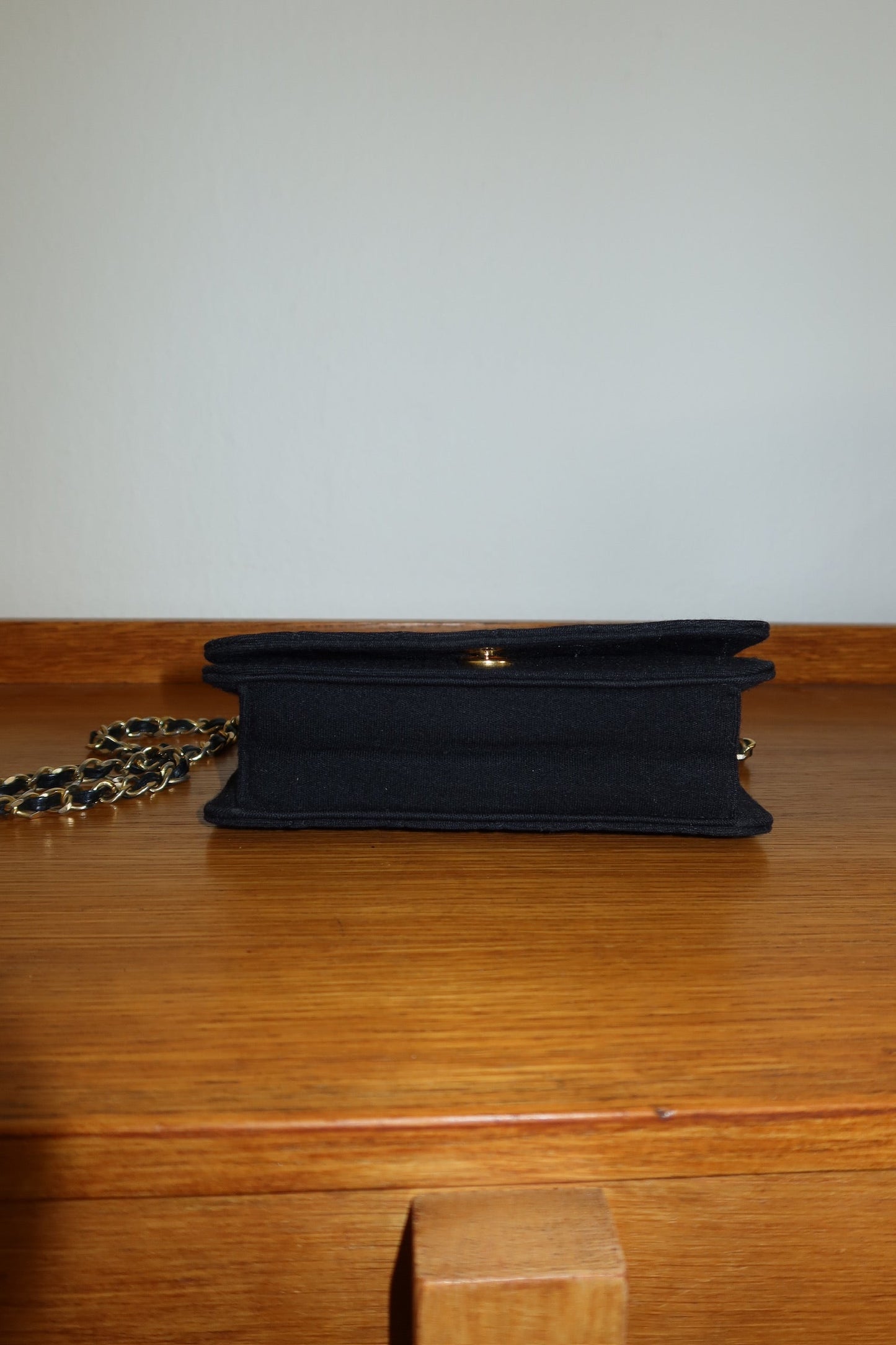 CHANEL BLACK WOC WALLET ON CHAIN