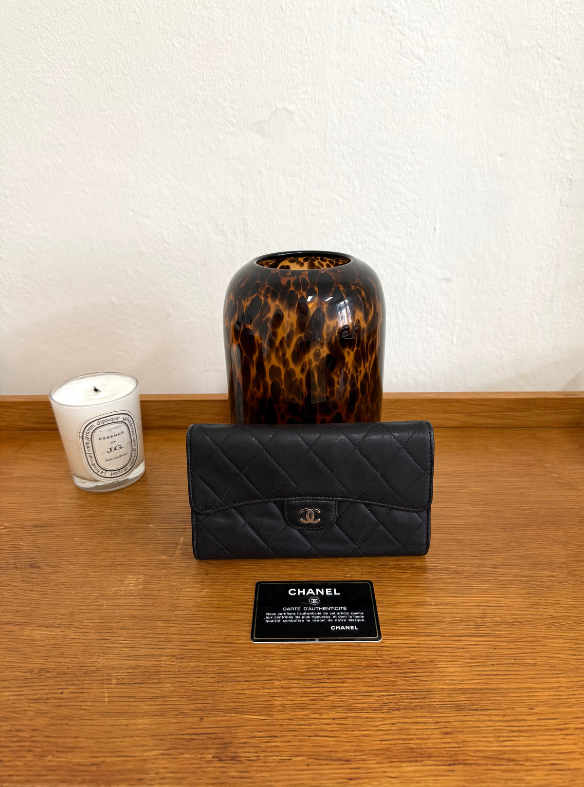 SERIES 12 CHANEL LONG WALLET LAMBSKIN BLACK