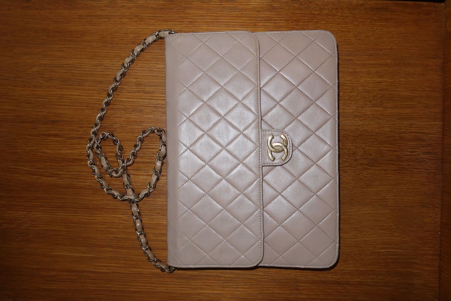 CHANEL MOCHA LAMBSKIN SINGLE FLAP BAG