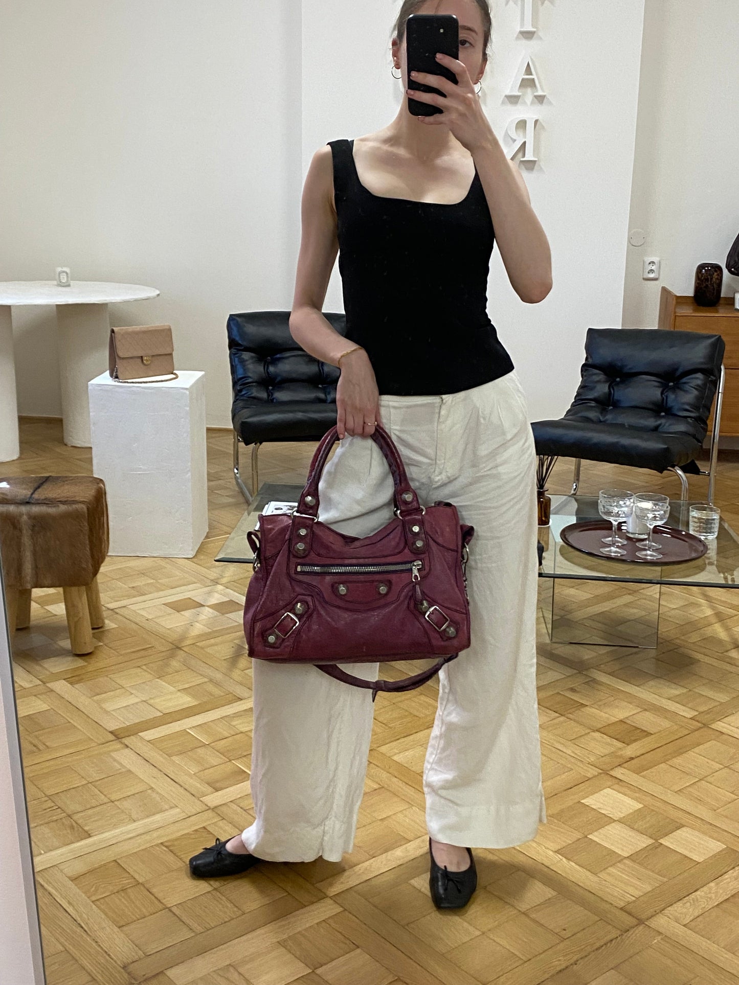BALENCIAGA CITY BAG IN GRAPE