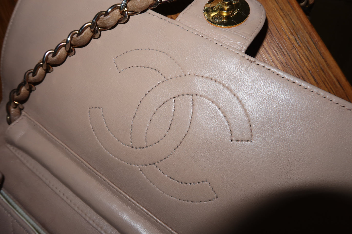 CHANEL MOCHA LAMBSKIN SINGLE FLAP BAG