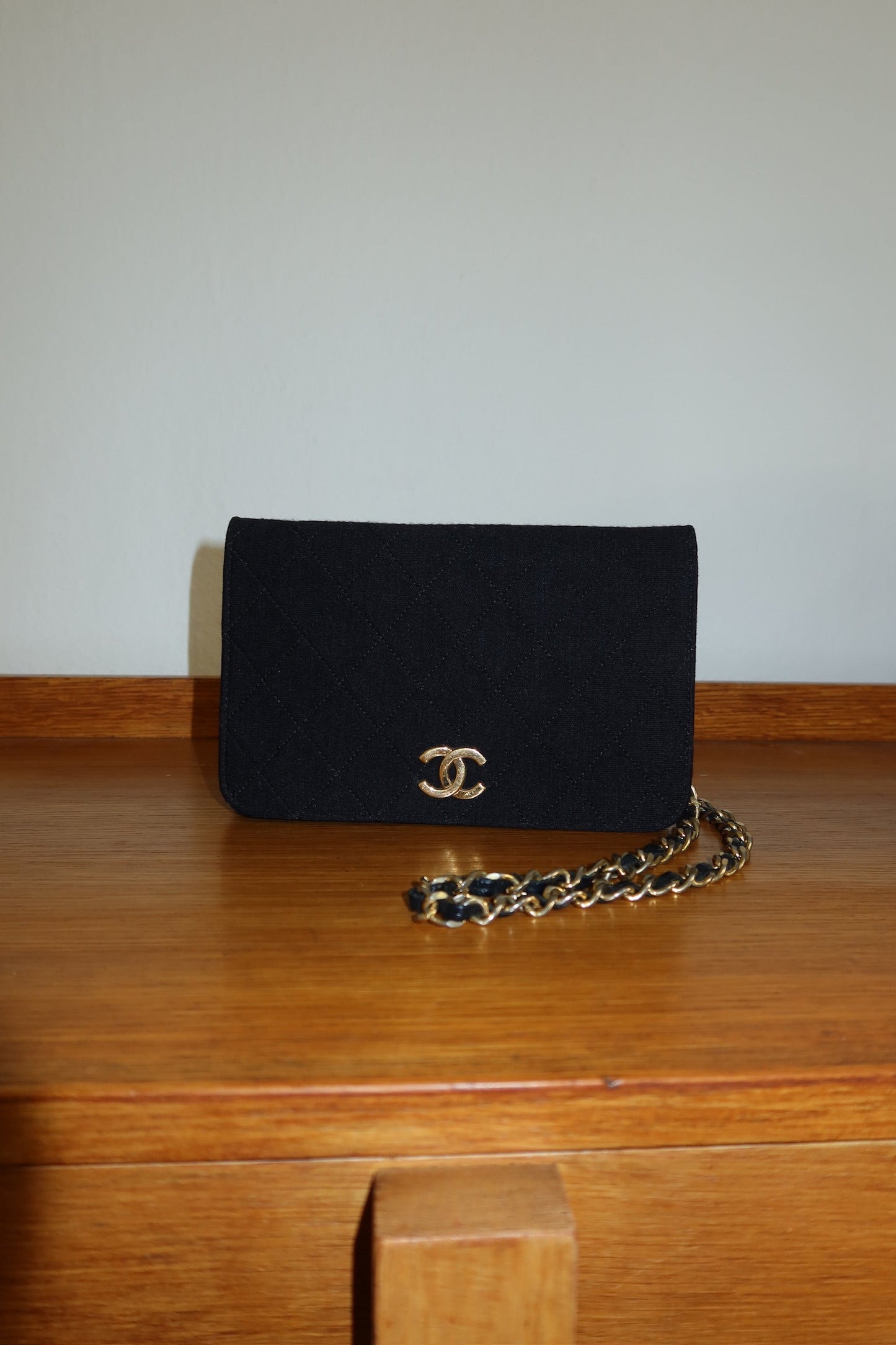 CHANEL BLACK WOC WALLET ON CHAIN