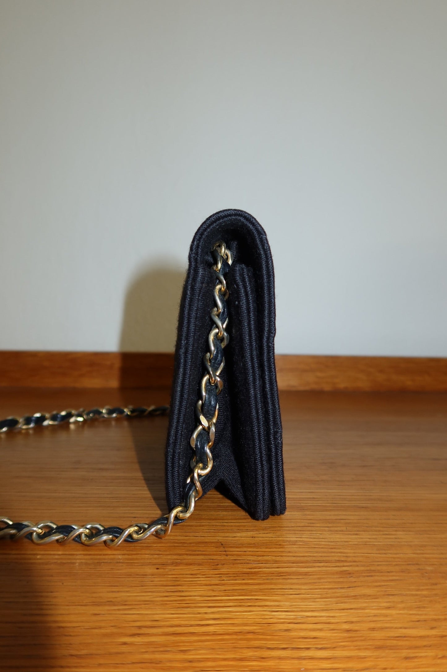 CHANEL BLACK WOC WALLET ON CHAIN