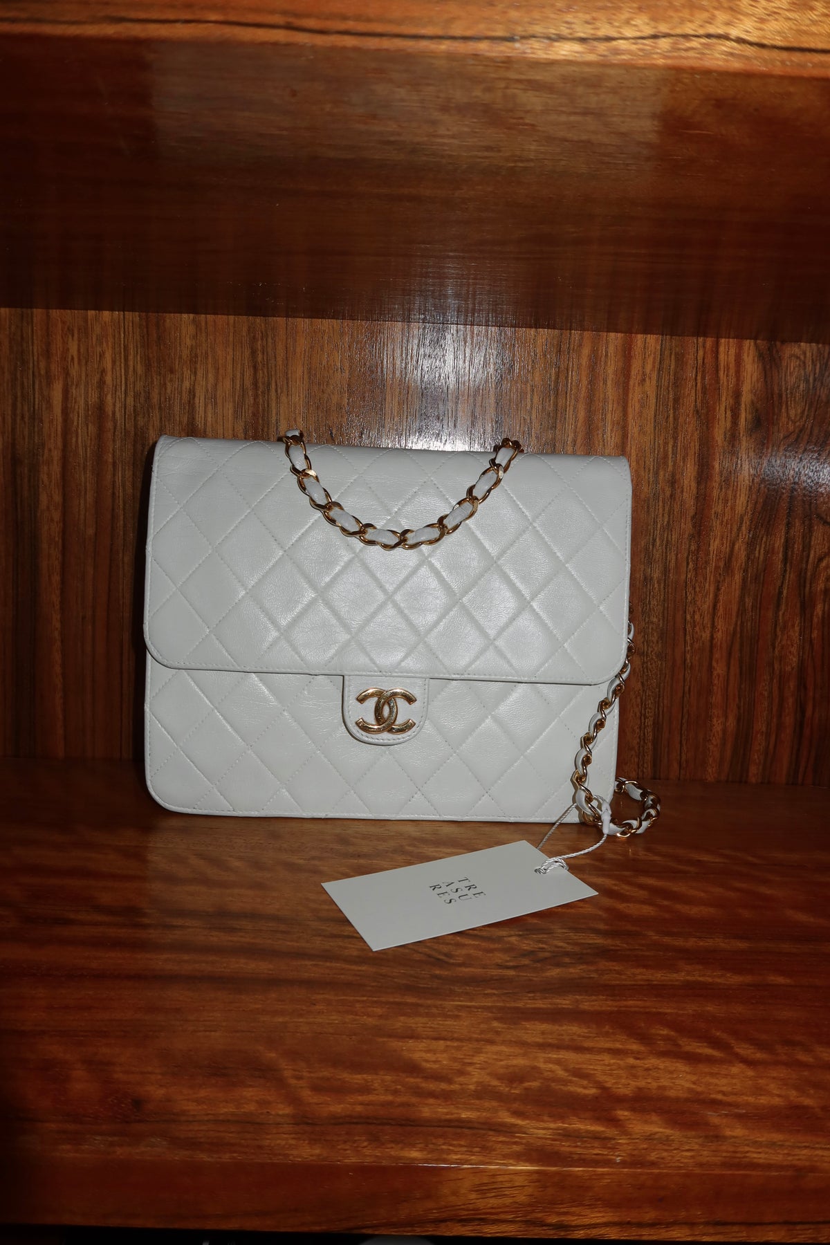 CHANEL 80s SINGLE FLAP BAG CREAM