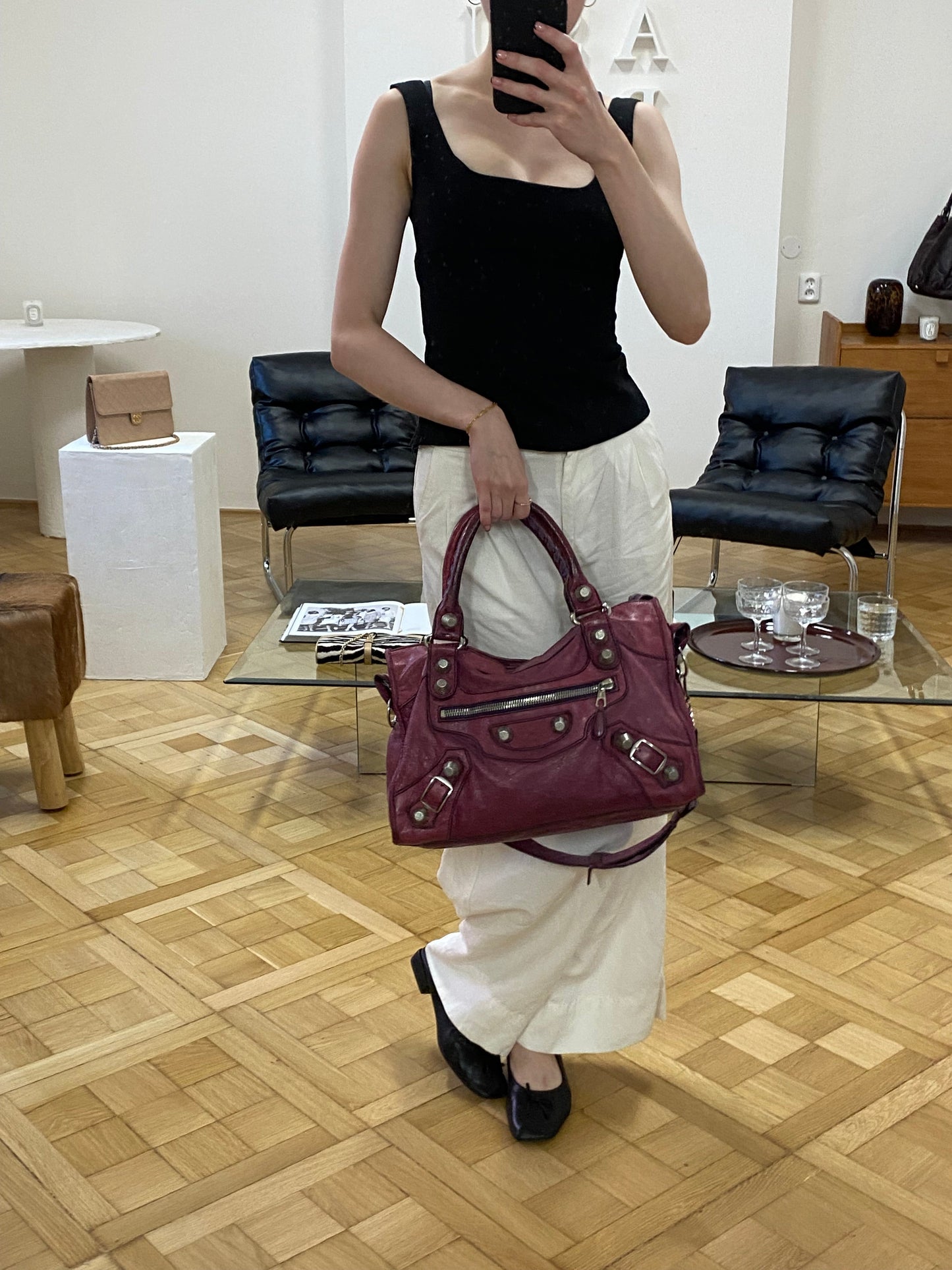 BALENCIAGA CITY BAG IN GRAPE