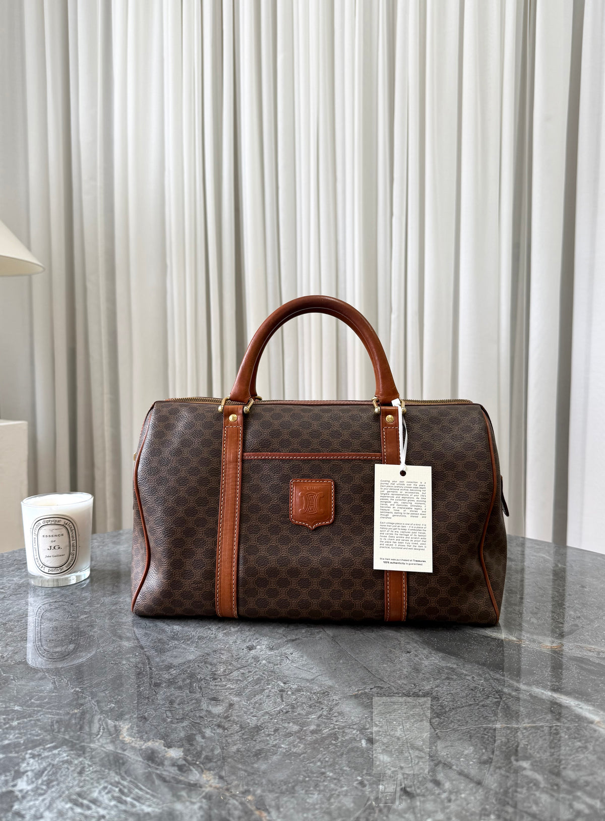Vintage Celine Macadam duffle bag v monogram canvasu, foto 11