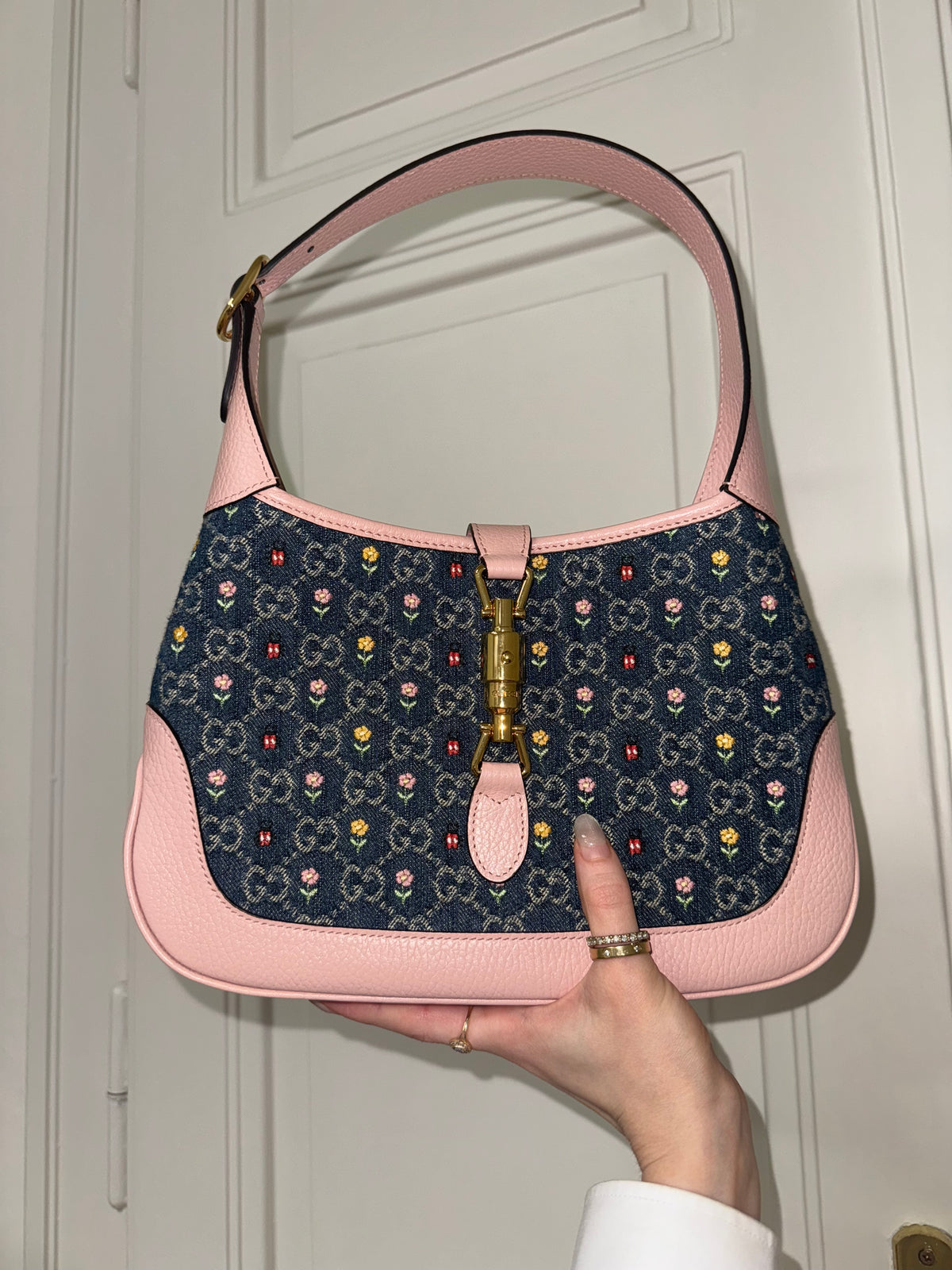GUCCI JACKIE 1961 FLORAL DENIM