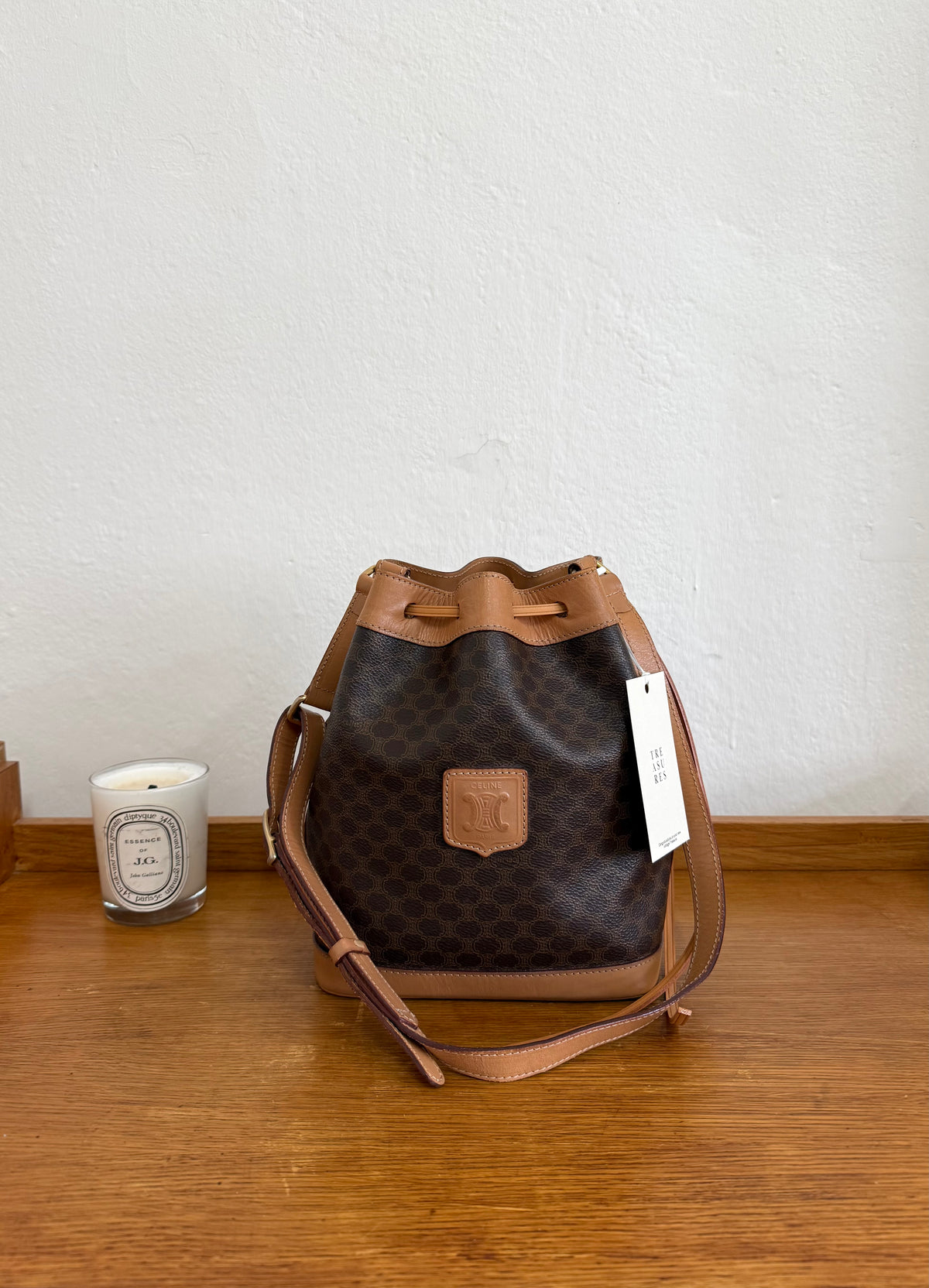 CELINE MACADAM BUCKET BAG & POUCH
