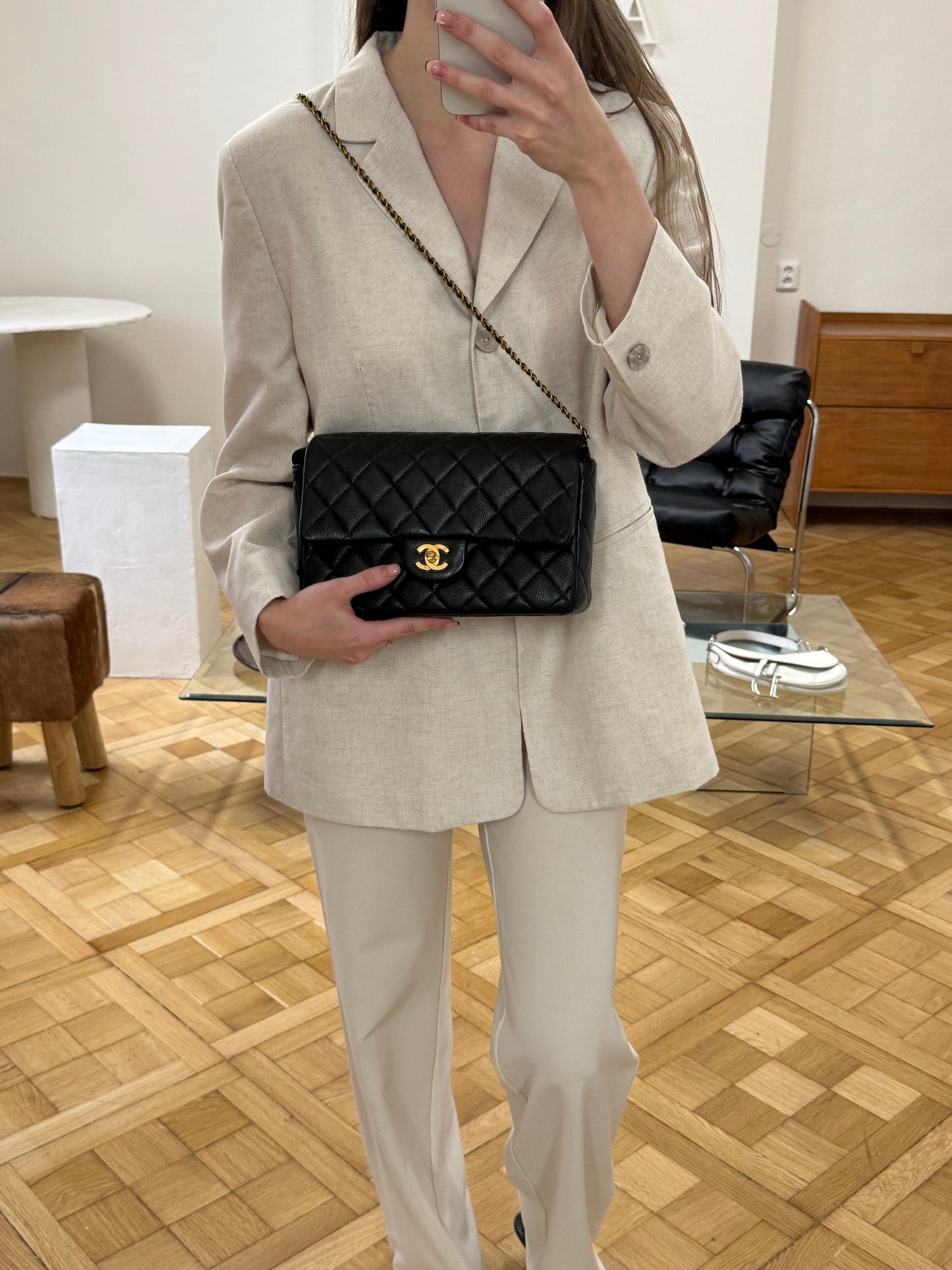 CHANEL CAVIAR SINGLE FLAP BAG