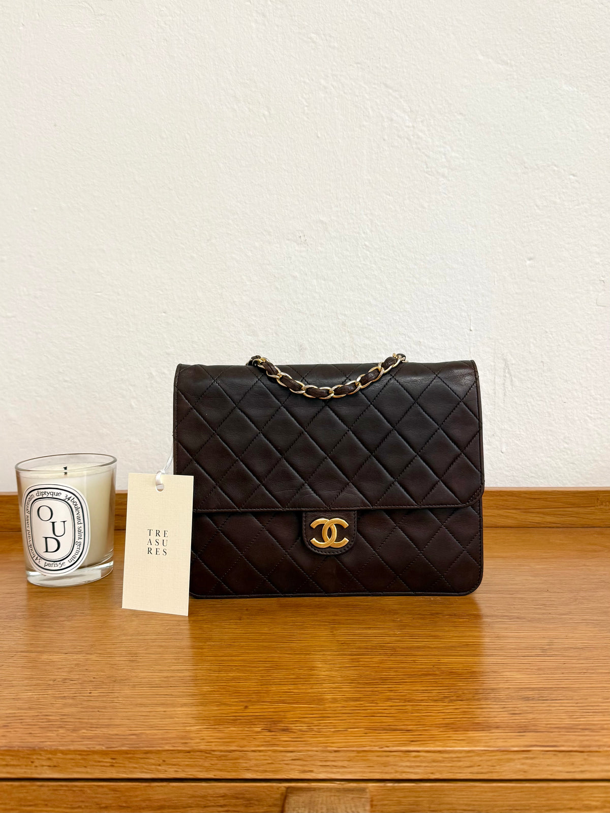 CHANEL CLASSIC SINGLE FLAP BAG BROWN