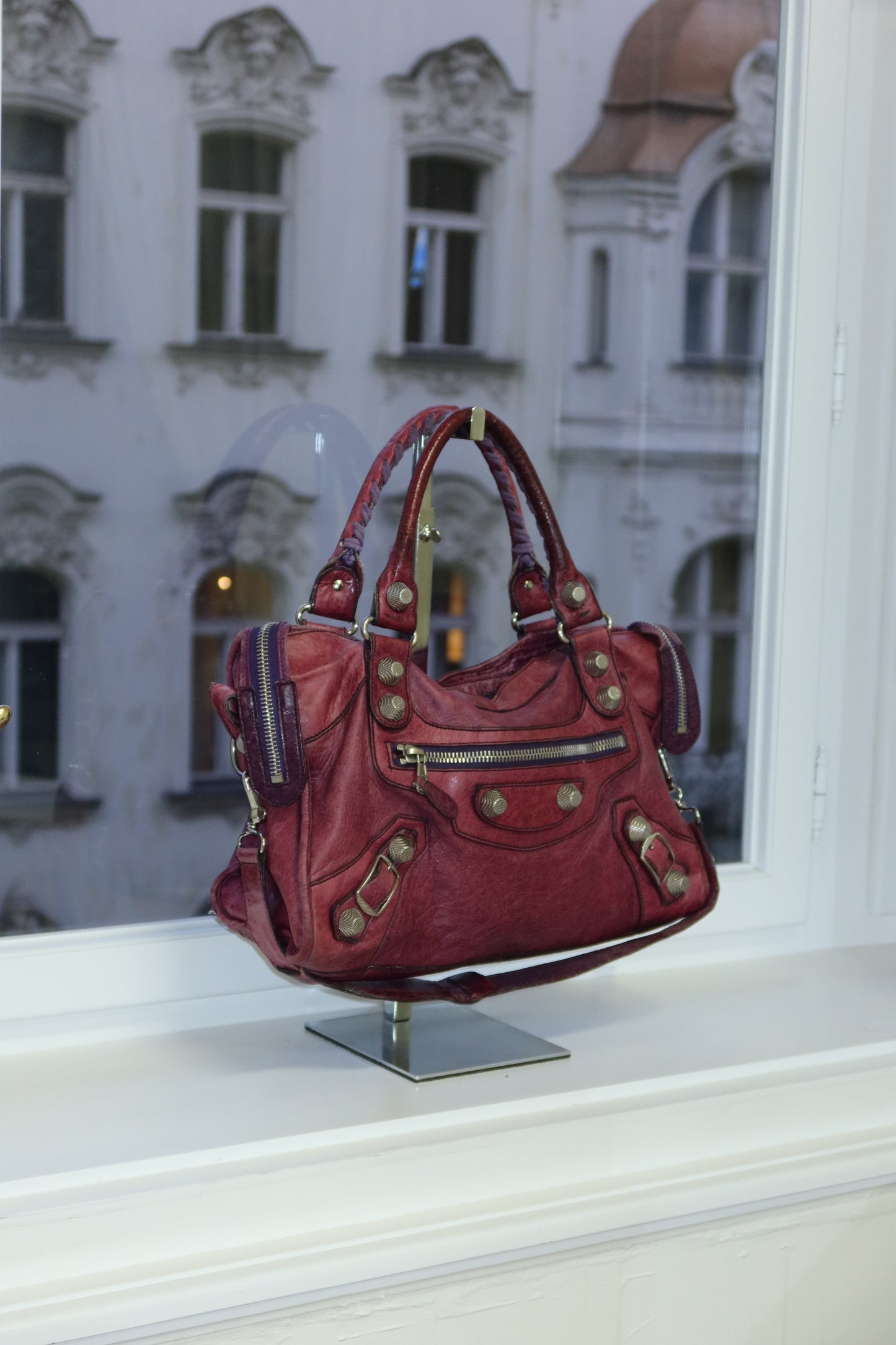 BALENCIAGA CITY BAG IN GRAPE