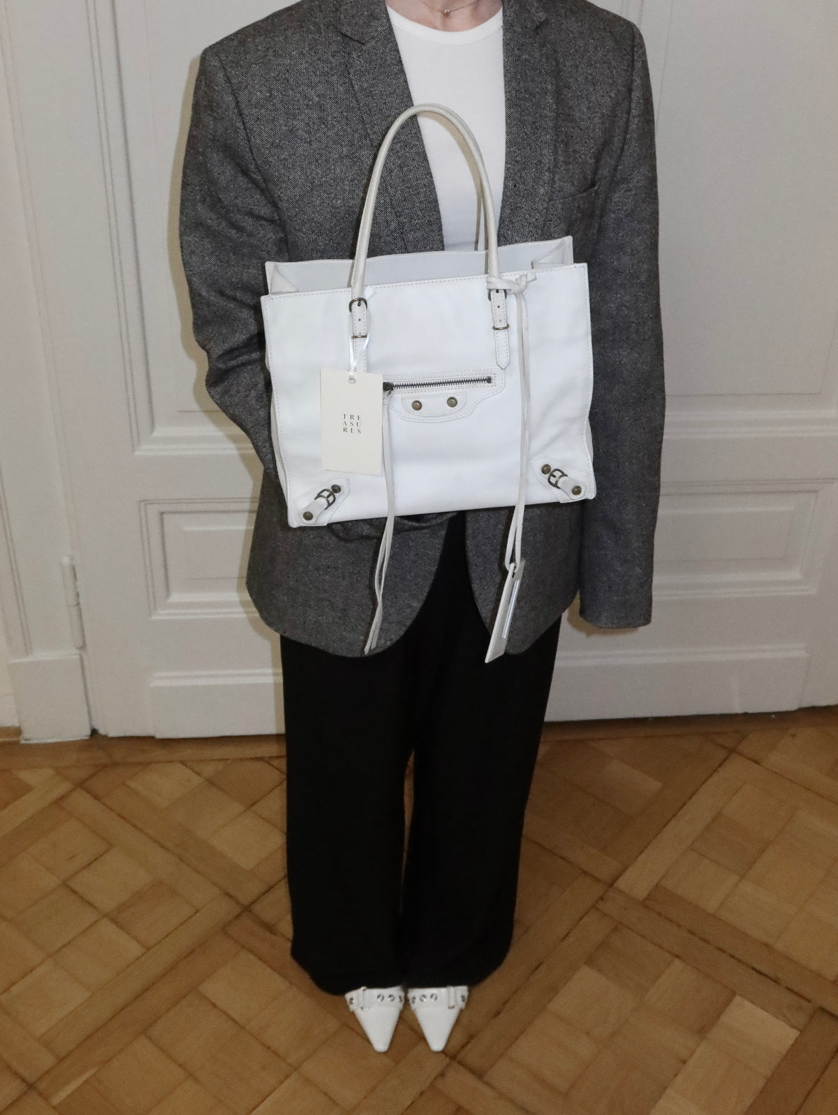 Balenciaga City Papier White Bag