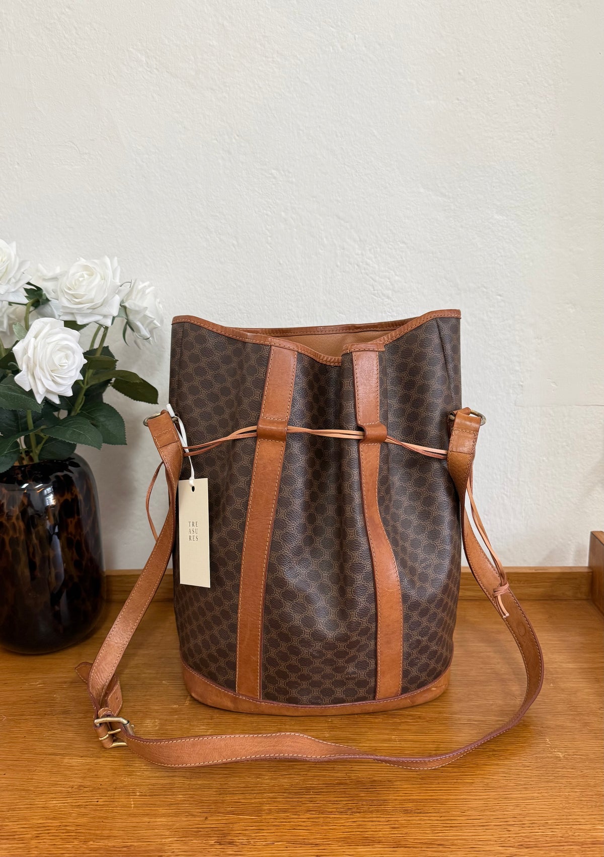CELINE MACADAM BUCKET BAG