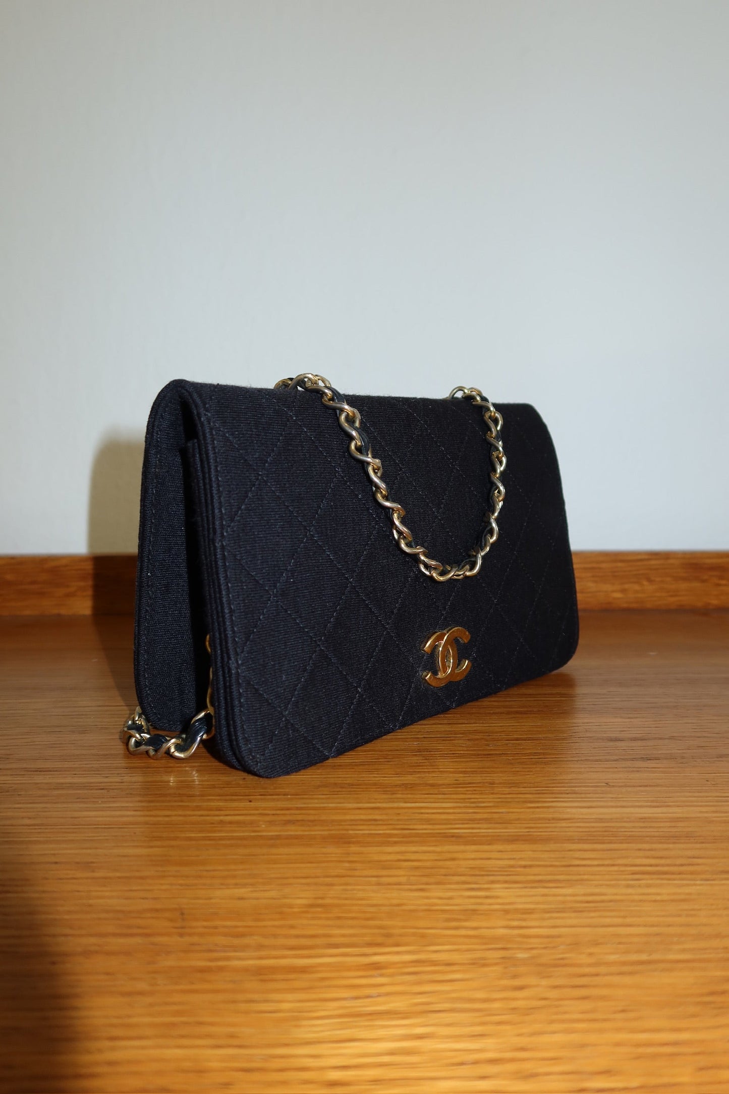 CHANEL BLACK WOC WALLET ON CHAIN