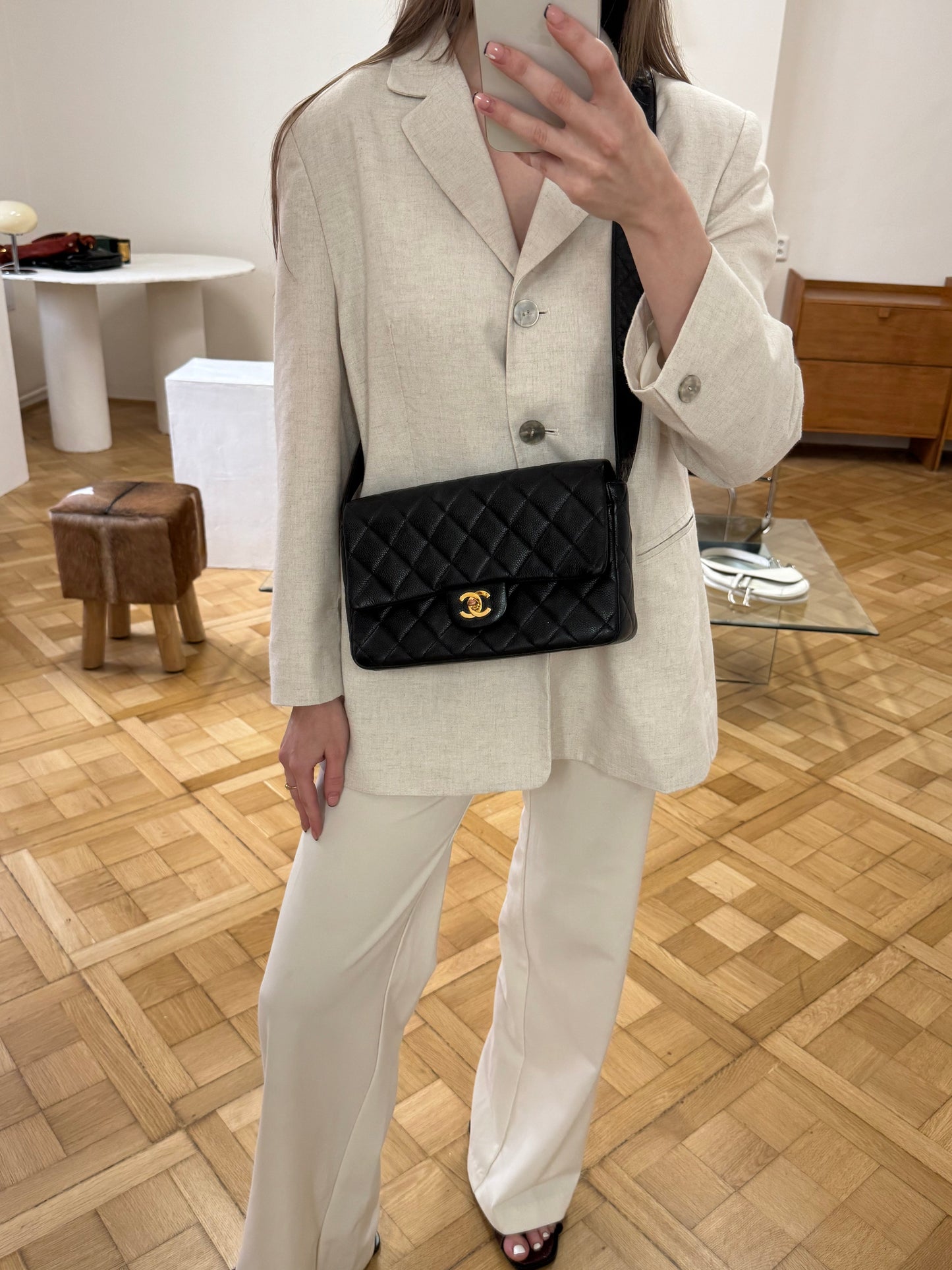 CHANEL CAVIAR SINGLE FLAP BAG