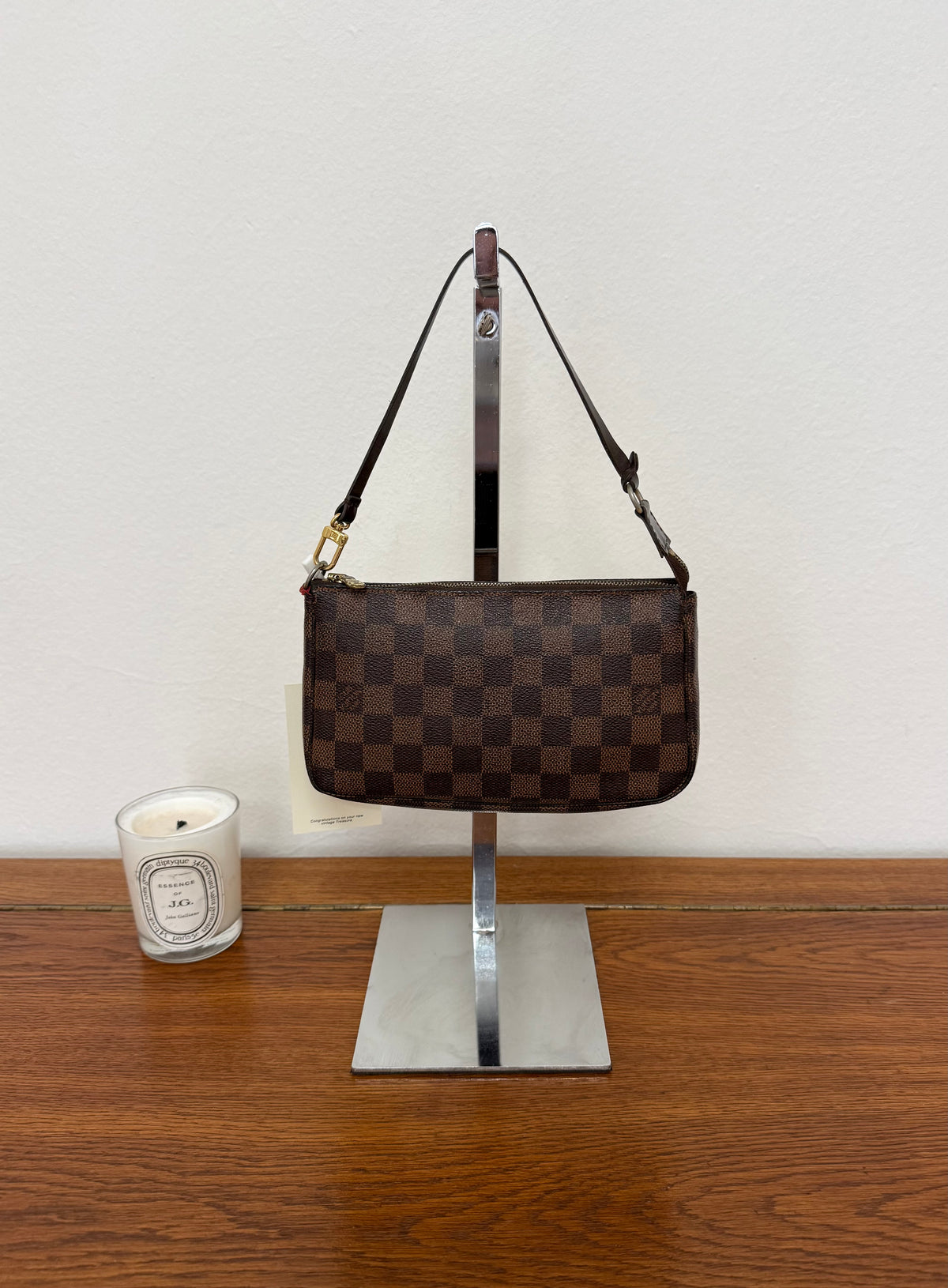 LV Pochette Damier Ebene Canvas