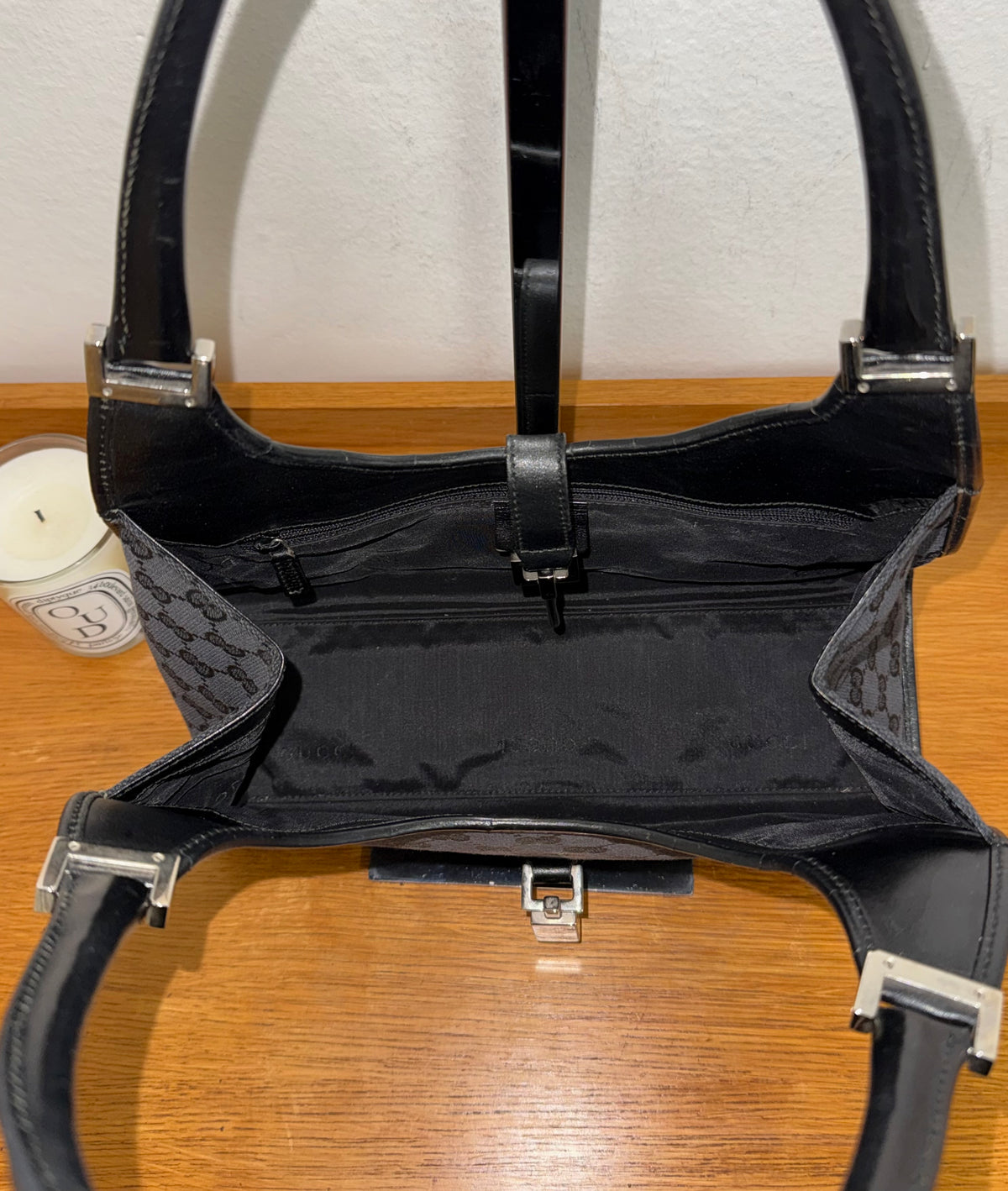 GUCCI JACKIE GG MONOGRAM BLACK BAG