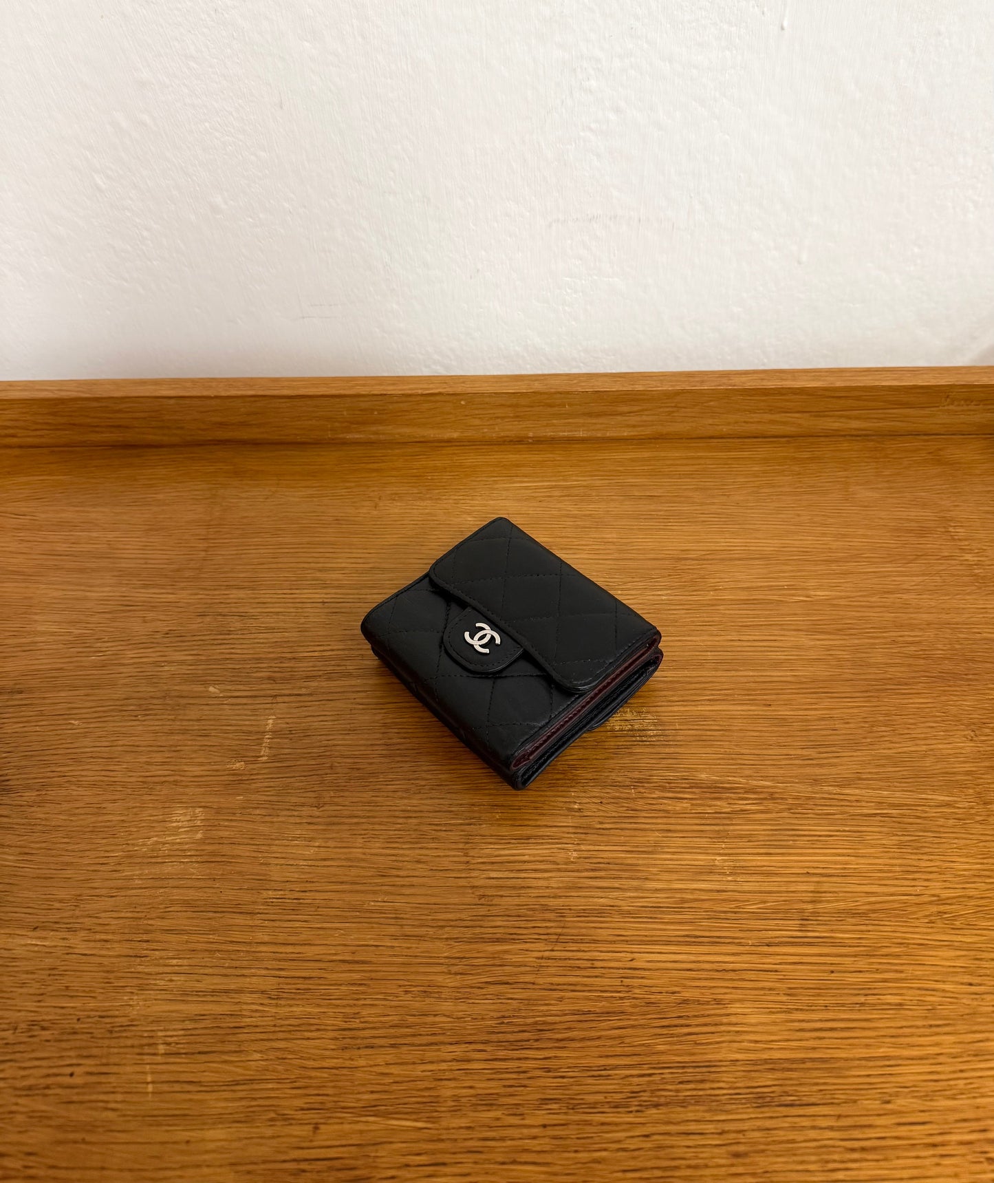 CHANEL MINI WALLET LAMBSKIN BLACK SERIES 11