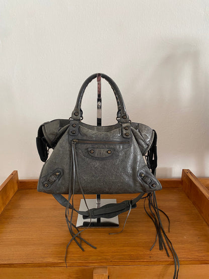 BALENCIAGA CITY BAG IN DARK GREY