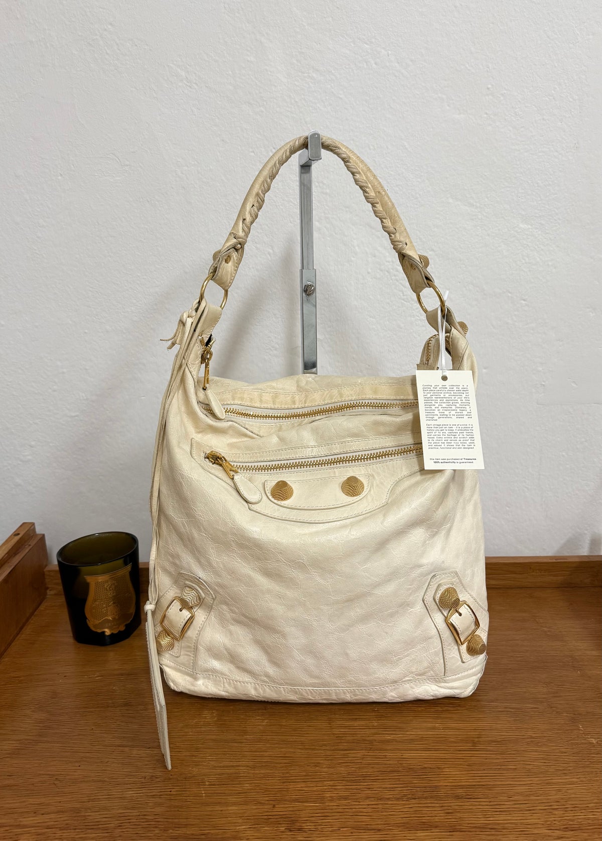 Vintage Balenciaga Day hobo bag ve světle žluté barvě, foto 5