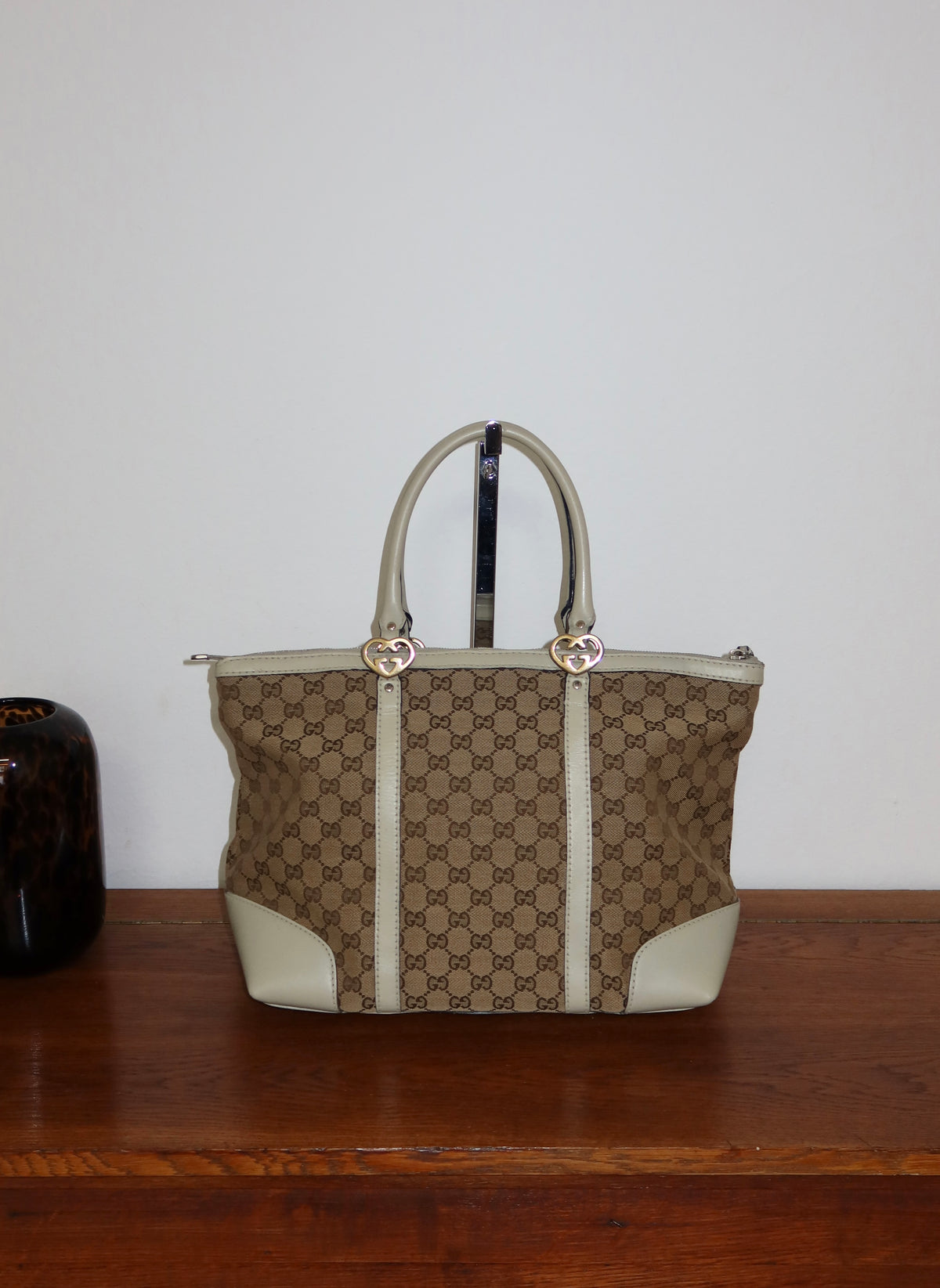 Gucci Heart GG Monogram Shopper Tote Bag