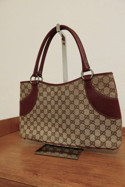 GUCCI GG SHOULDER TOTE BAG WINE