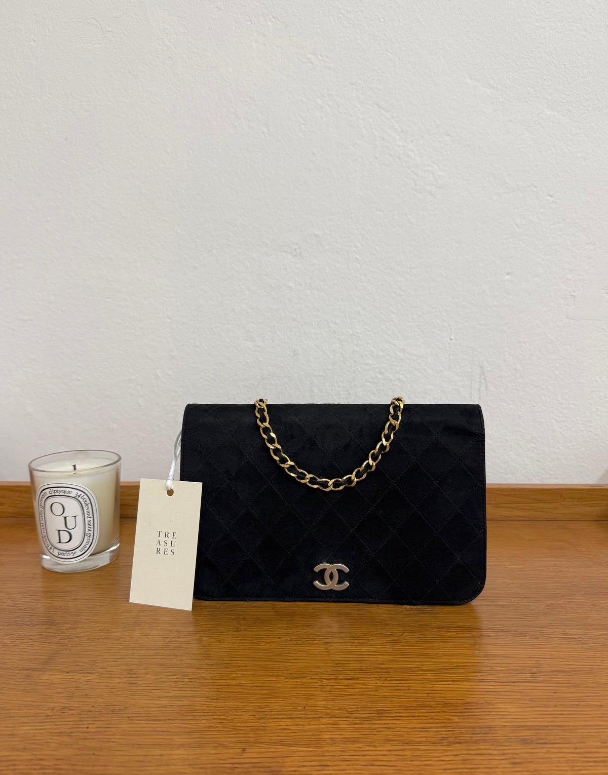 CHANEL SUEDE FULL FLAP BLACK