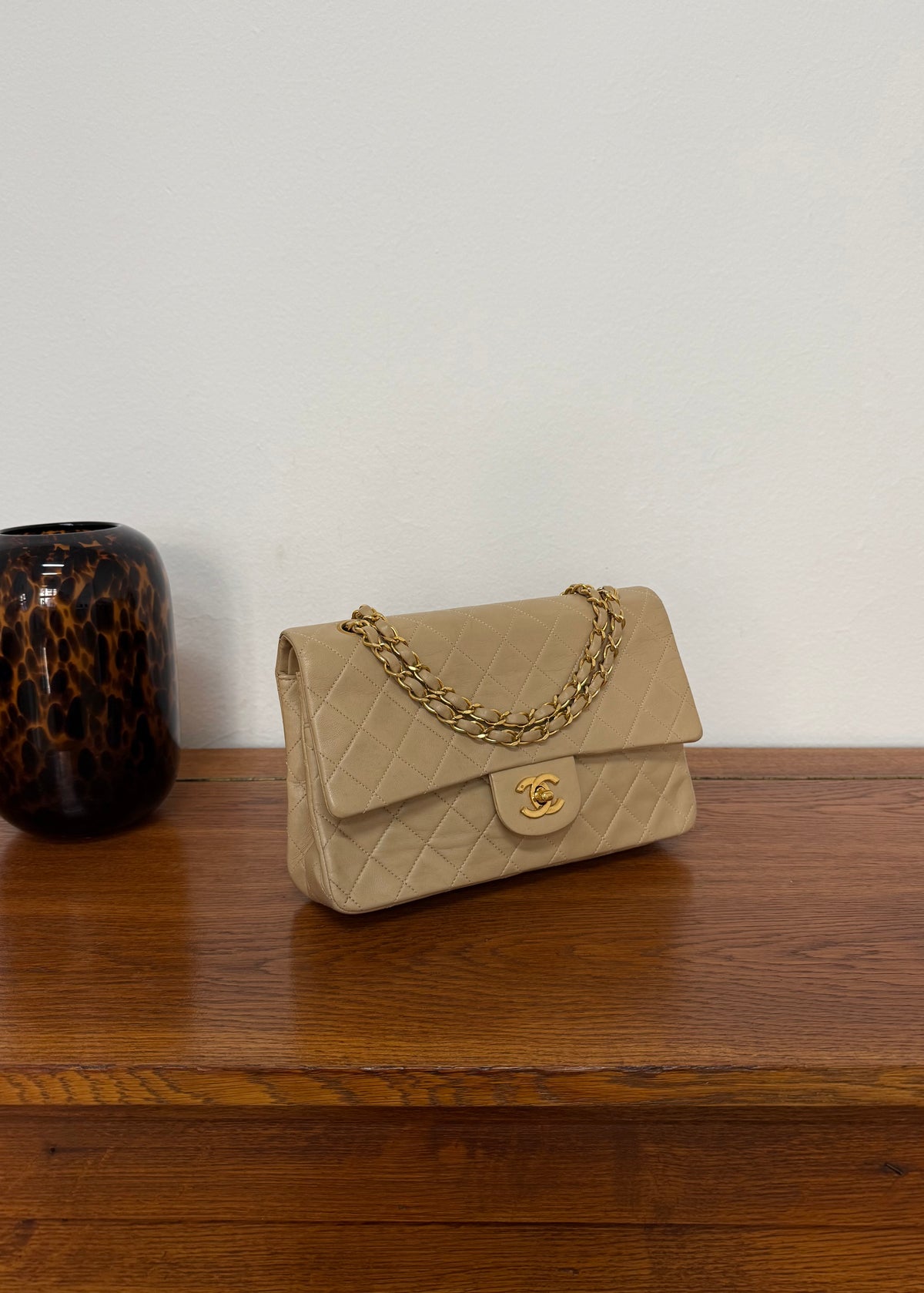 Chanel Classic Double Flap Bag Medium Beige 24K Gold HW