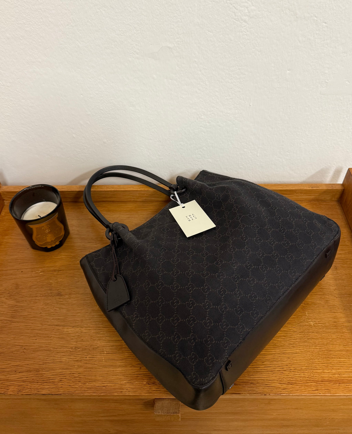 GUCCI GG SHOULDER BAG BLACK & POUCH TOM FORD ERA
