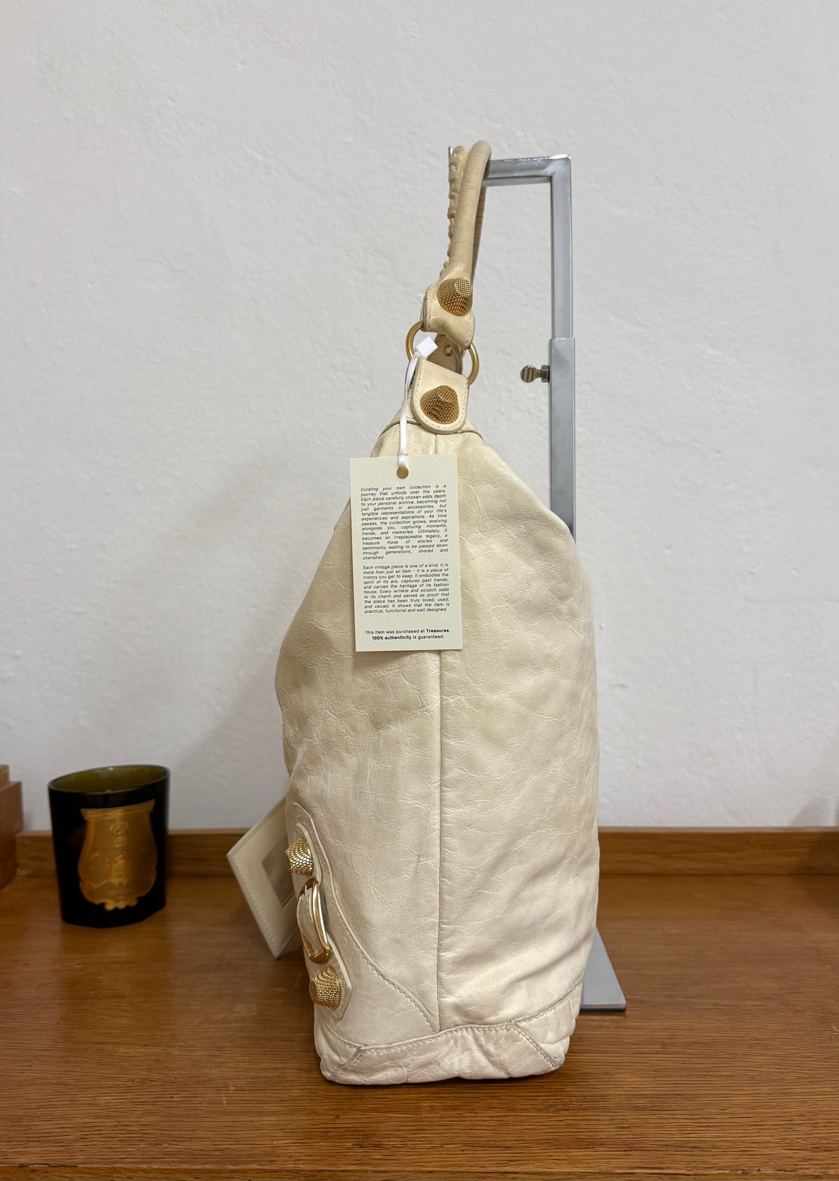 Vintage Balenciaga Day hobo bag ve světle žluté barvě, foto 8