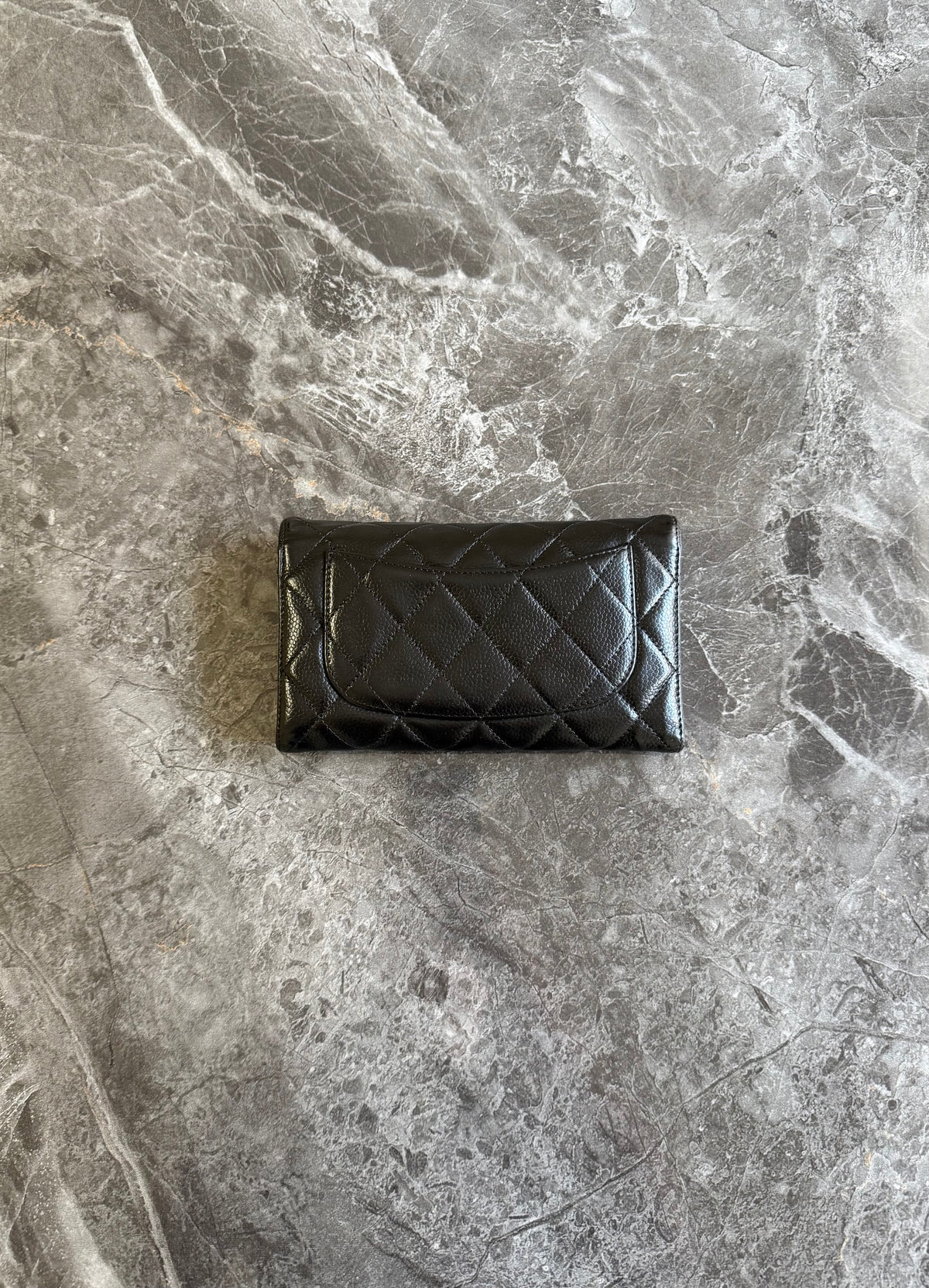 Chanel Classic Long Wallet z černé caviar kůže se stříbrným hardwarem, foto 9