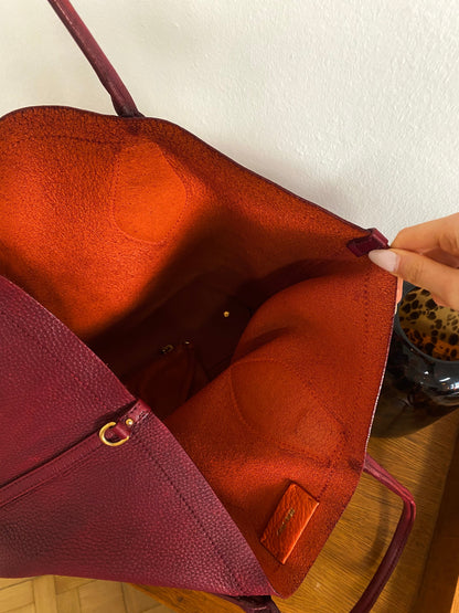 MIU MIU BURGUNDY TOTE BAG