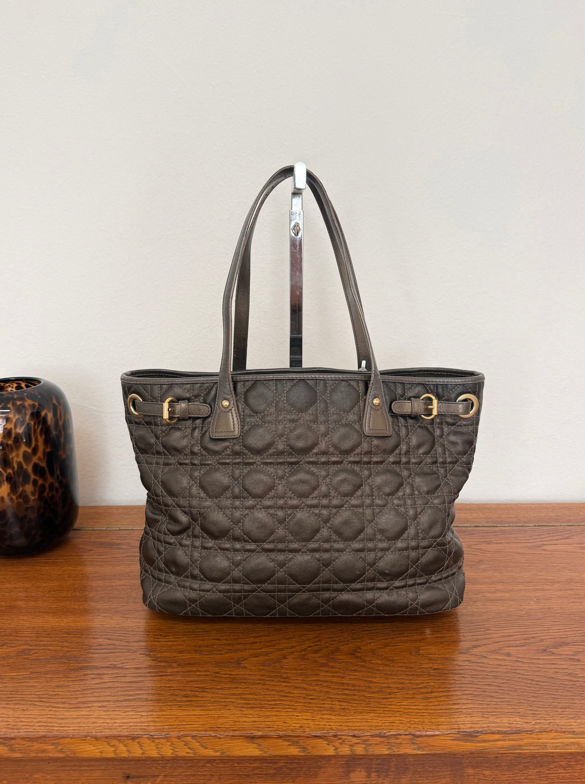 Dior Panarea tote in brown Cannage coated canvas with gold hardware, photo 8