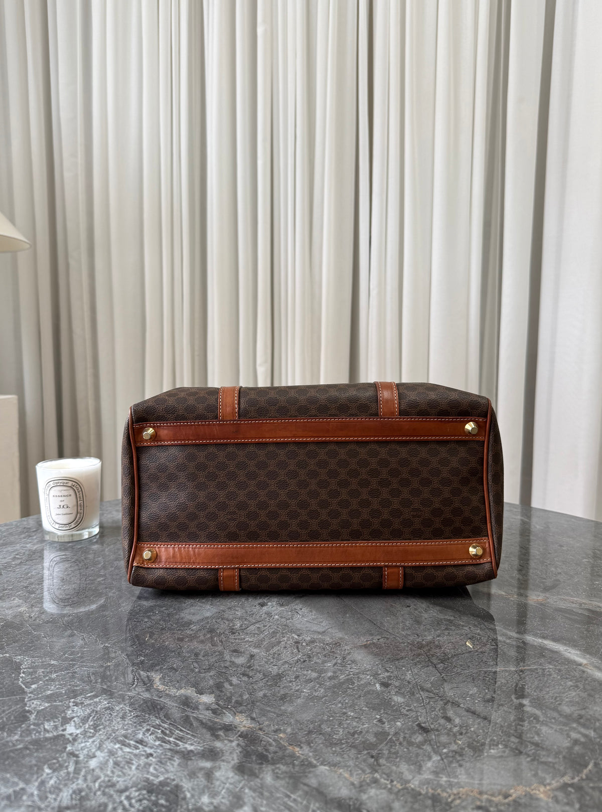 Vintage Celine Macadam duffle bag v monogram canvasu, foto 9