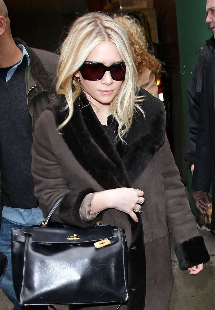 HERMES KELLY 28 BOX CALF BLACK 1959 O stamp