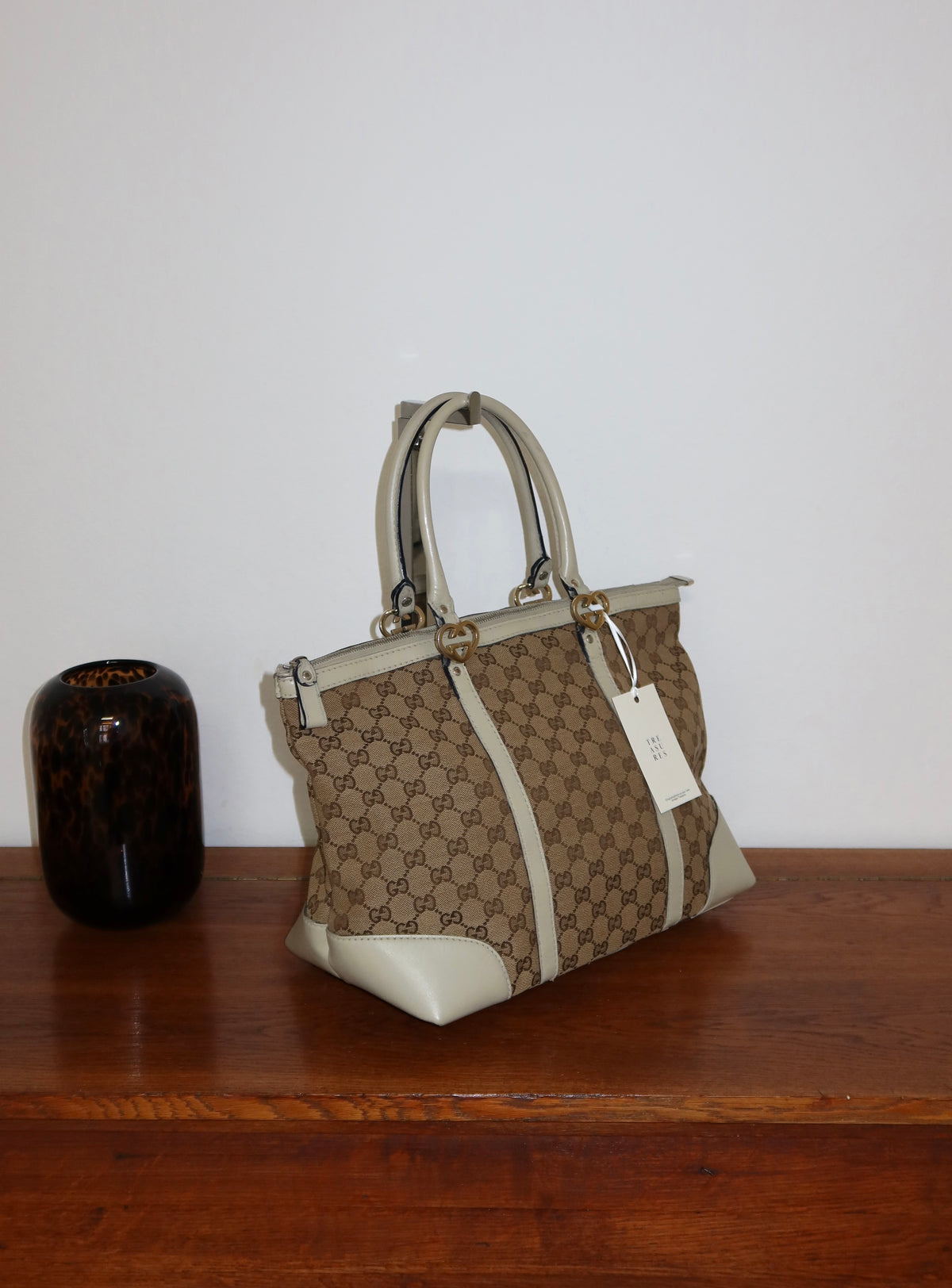 Gucci Heart GG Monogram Shopper Tote Bag