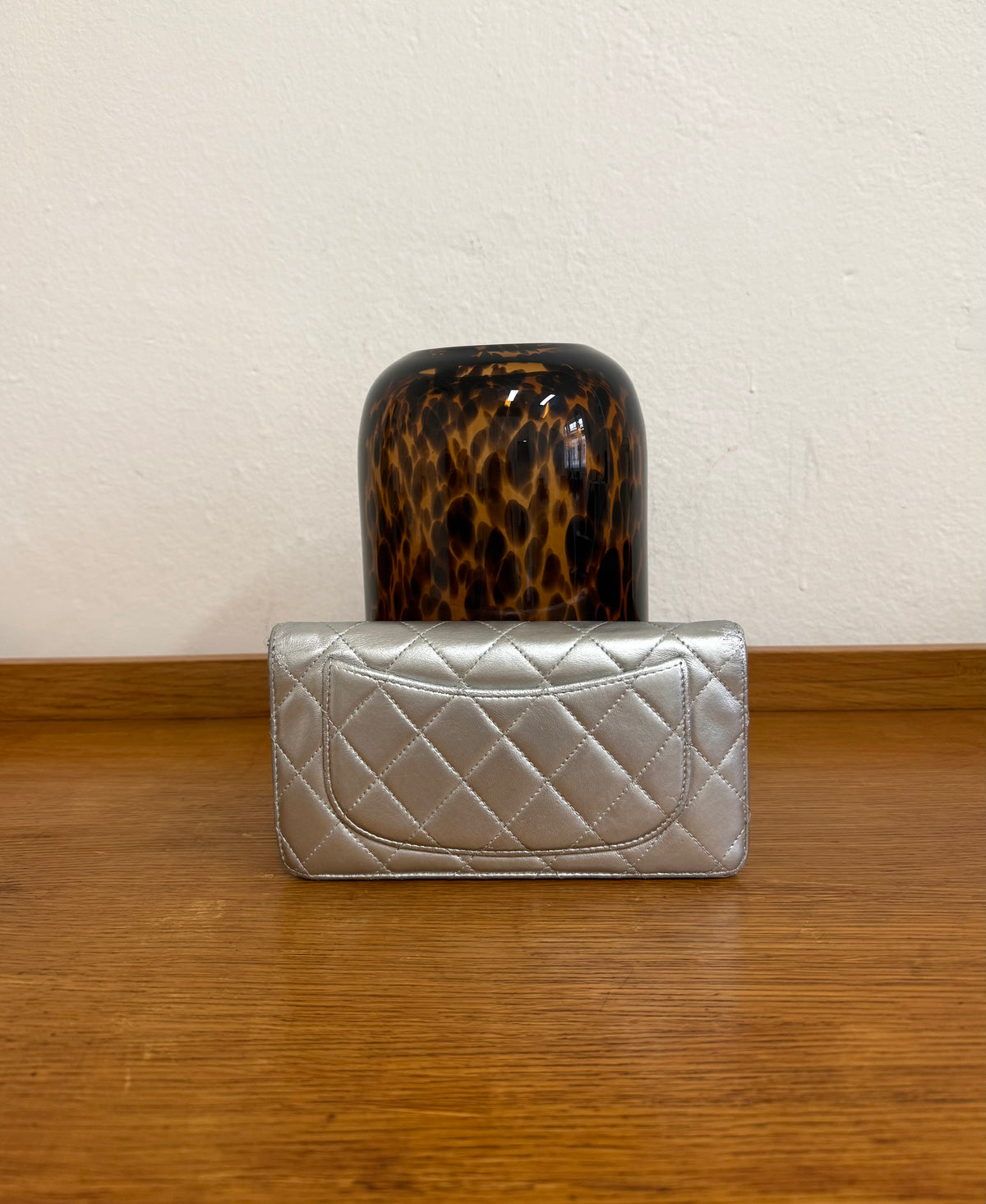CHANEL WALLET QUILTED SILVER