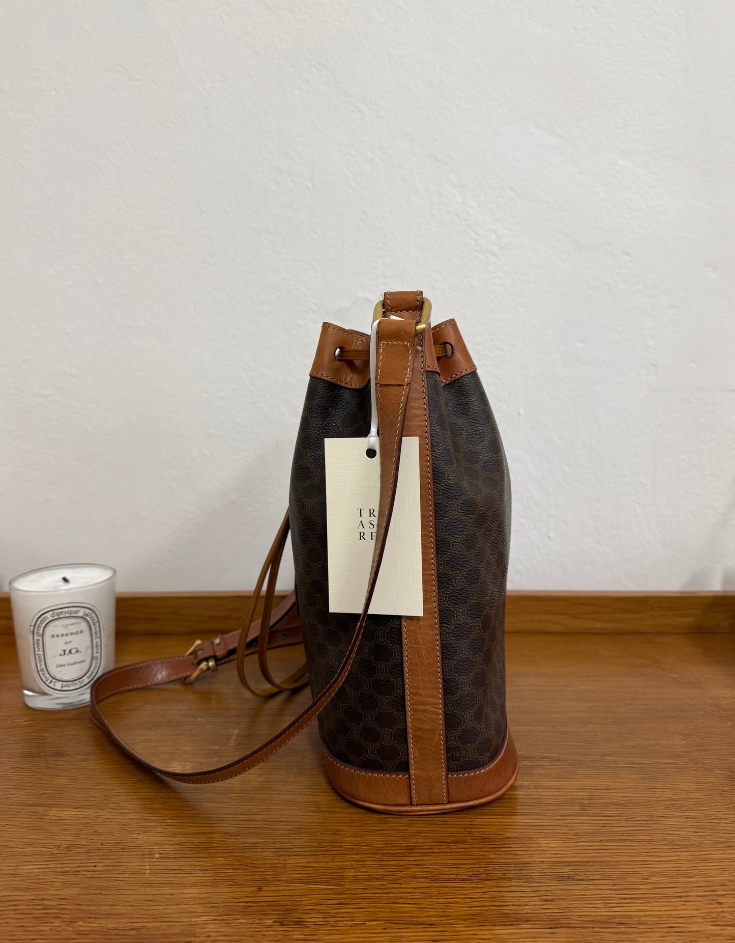 CELINE MACADAM BUCKET BAG