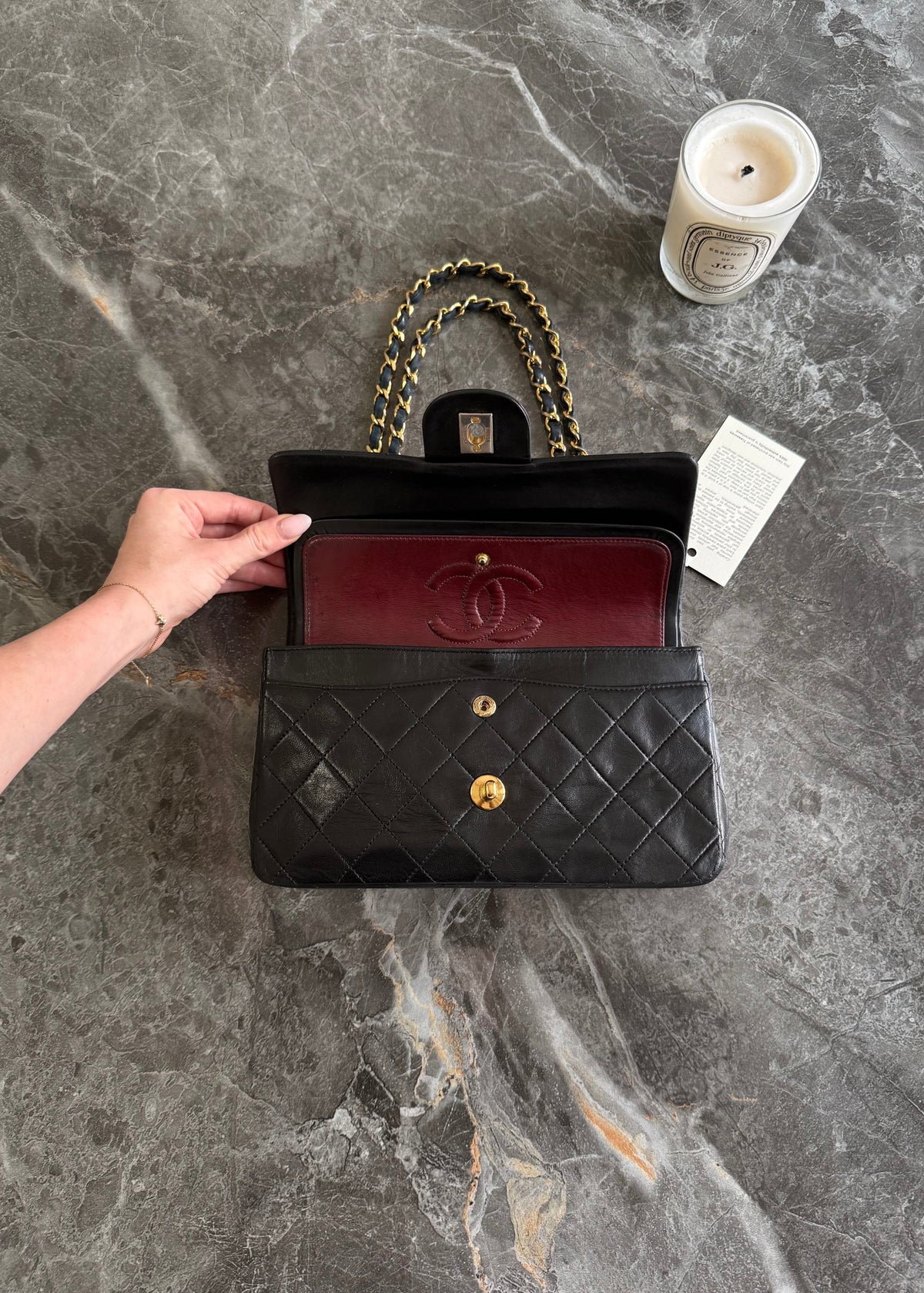 Chanel Classic Double Flap Bag Small Lambskin 24k Gold HW