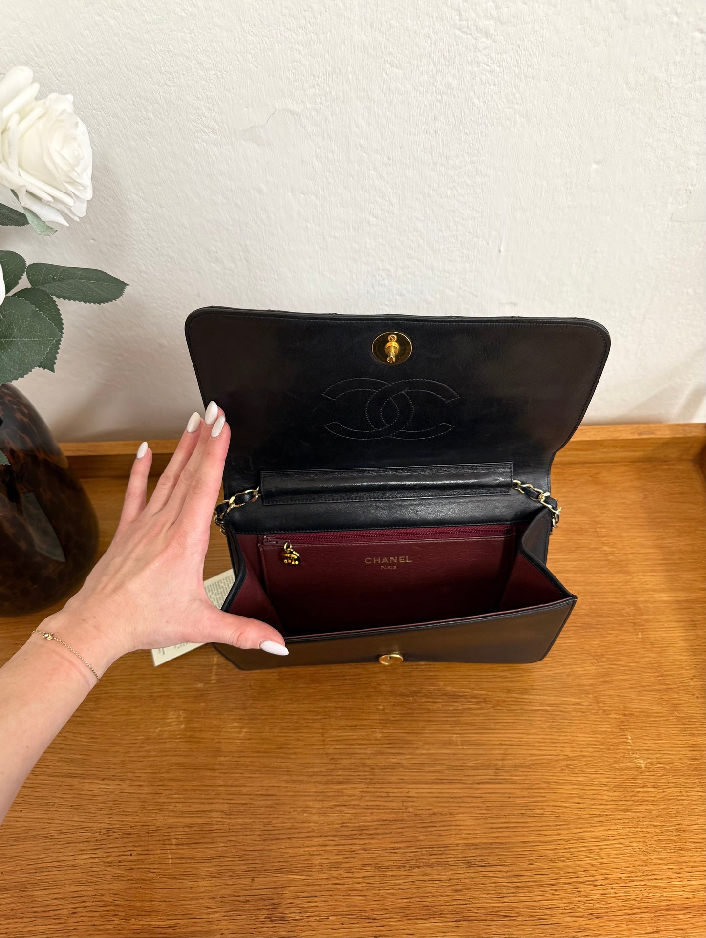 CHANEL FULL FLAP LAMBSKIN BLACK