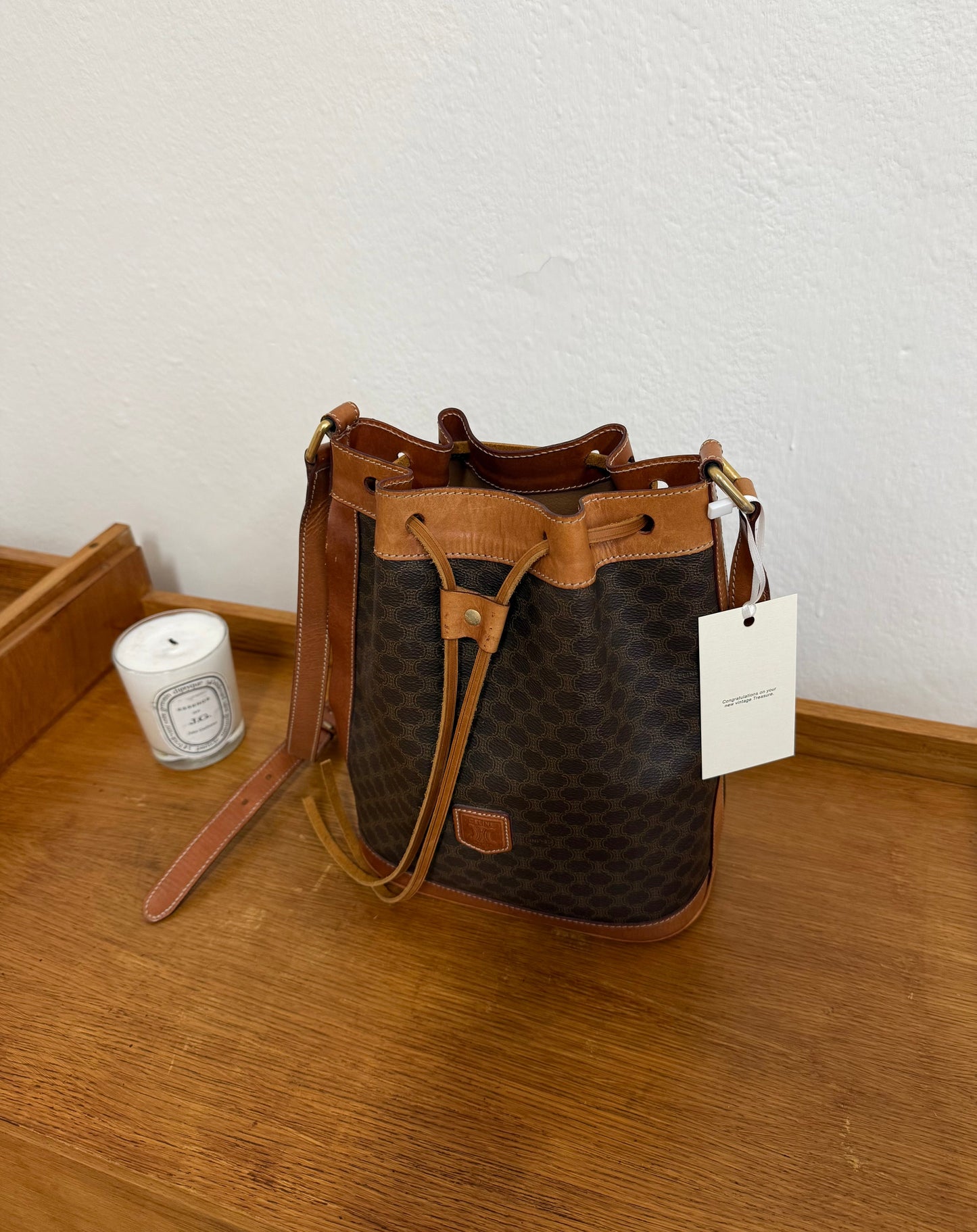 CELINE MACADAM BUCKET BAG