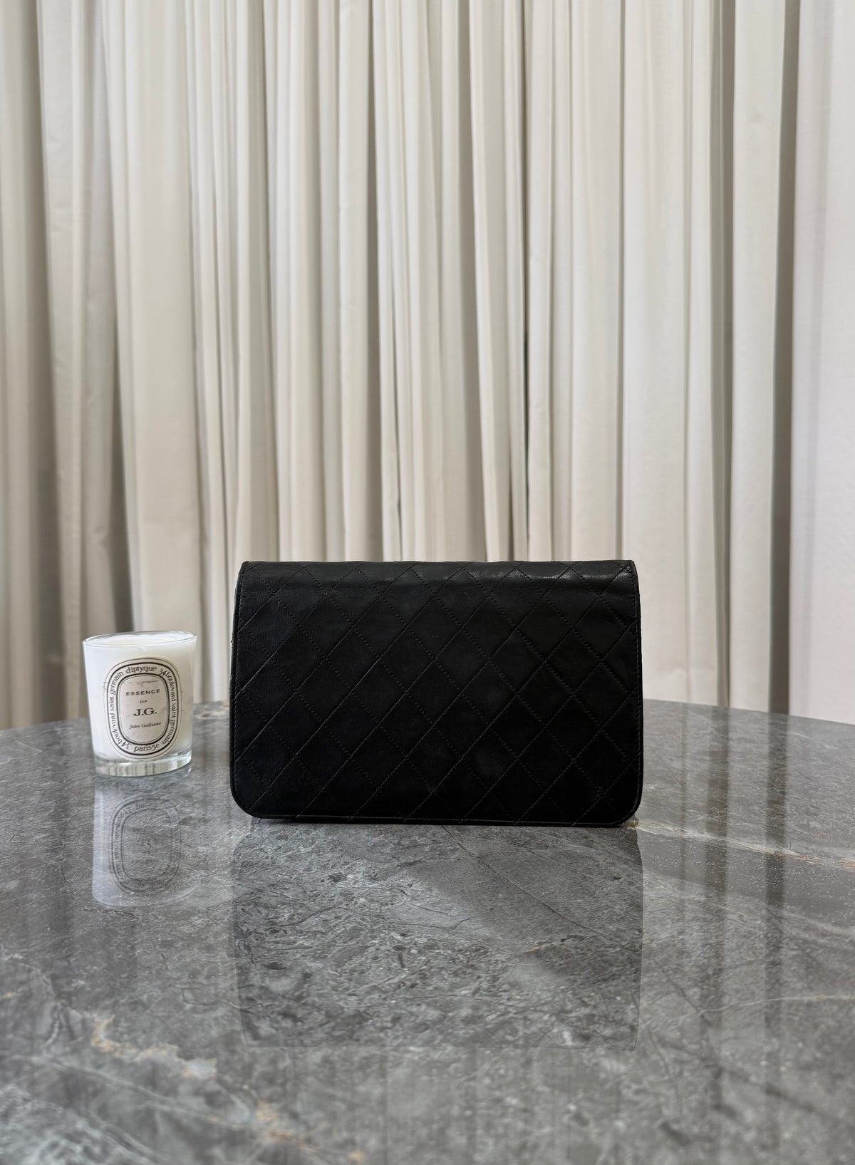 Chanel Full Flap Bag Lambskin Black 24K Gold HW