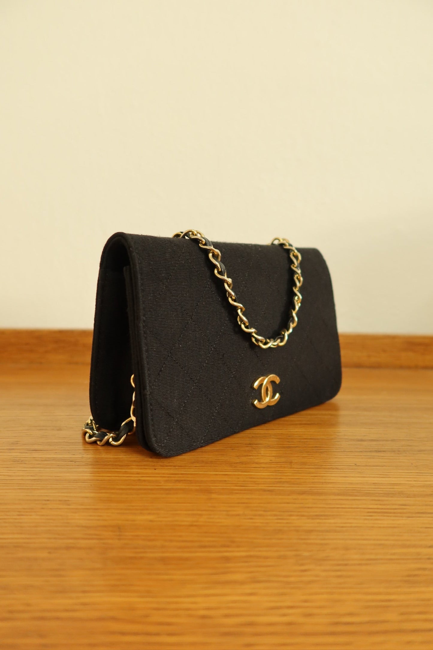 CHANEL BLACK WOC WALLET ON CHAIN