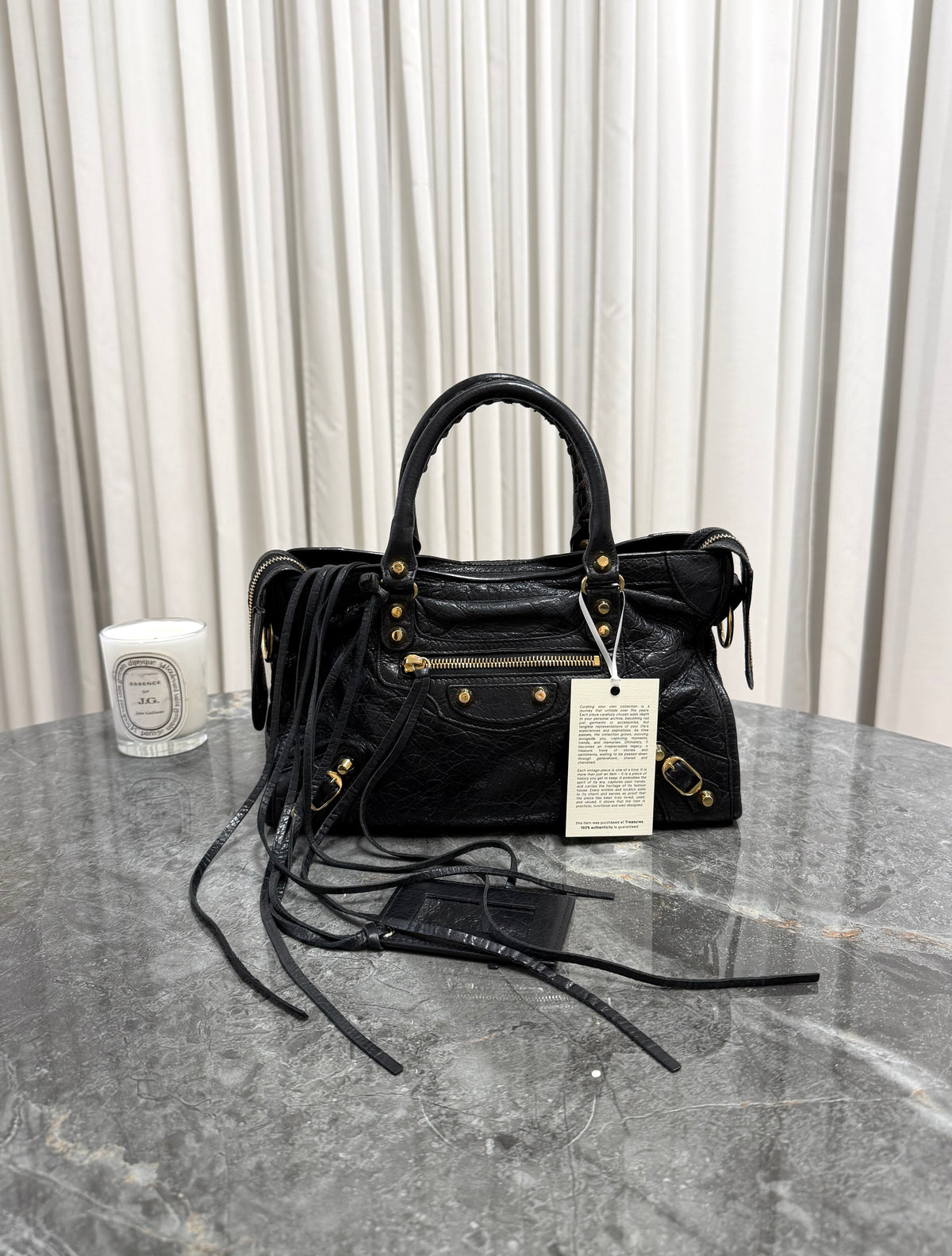 Balenciaga Small City Bag Black Gold HW