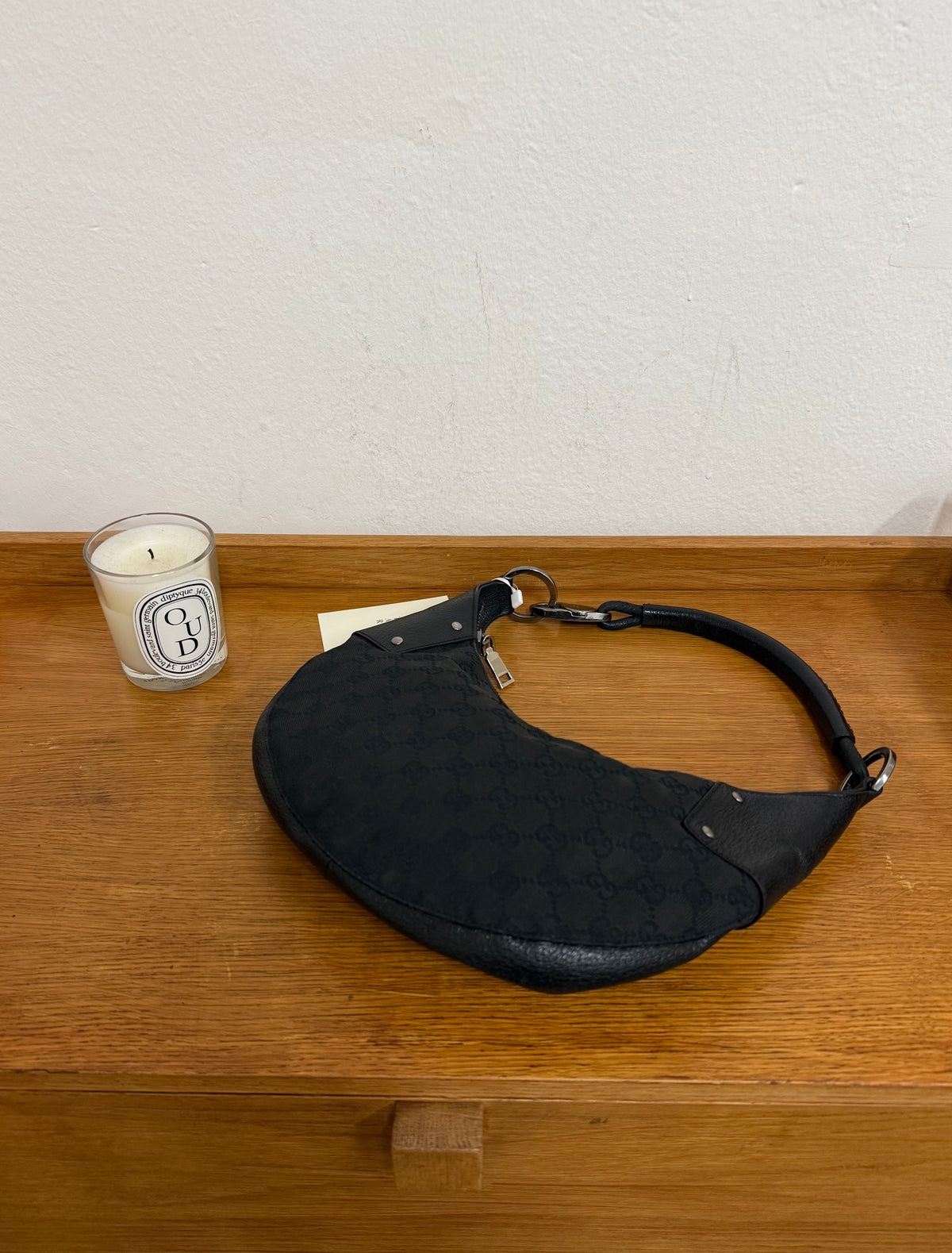 GUCCI GG MONOGRAM HALFMOON BLACK