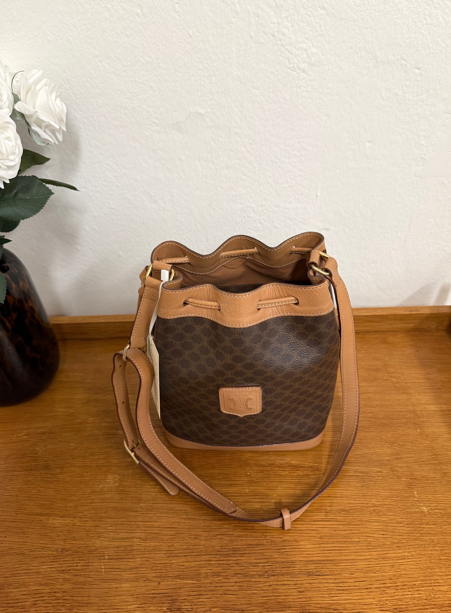 CELINE MACADAM BUCKET BAG & POUCH