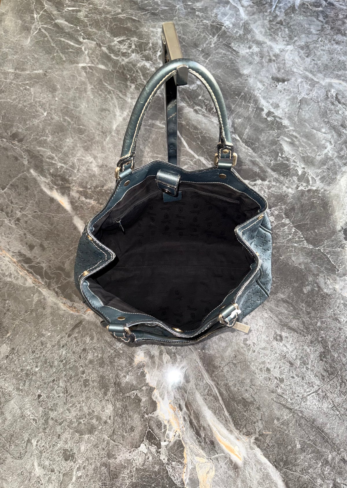 Gucci Sukey tote ze zelenošedé Guccissima kůže, foto 10