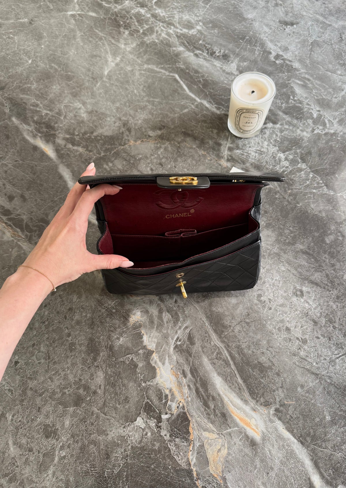 Chanel Classic Double Flap Bag Small Lambskin 24k Gold HW
