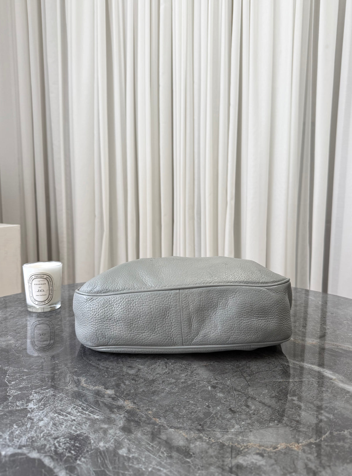 Bottega Veneta hobo bag in light grey Intrecciato leather, photo 7