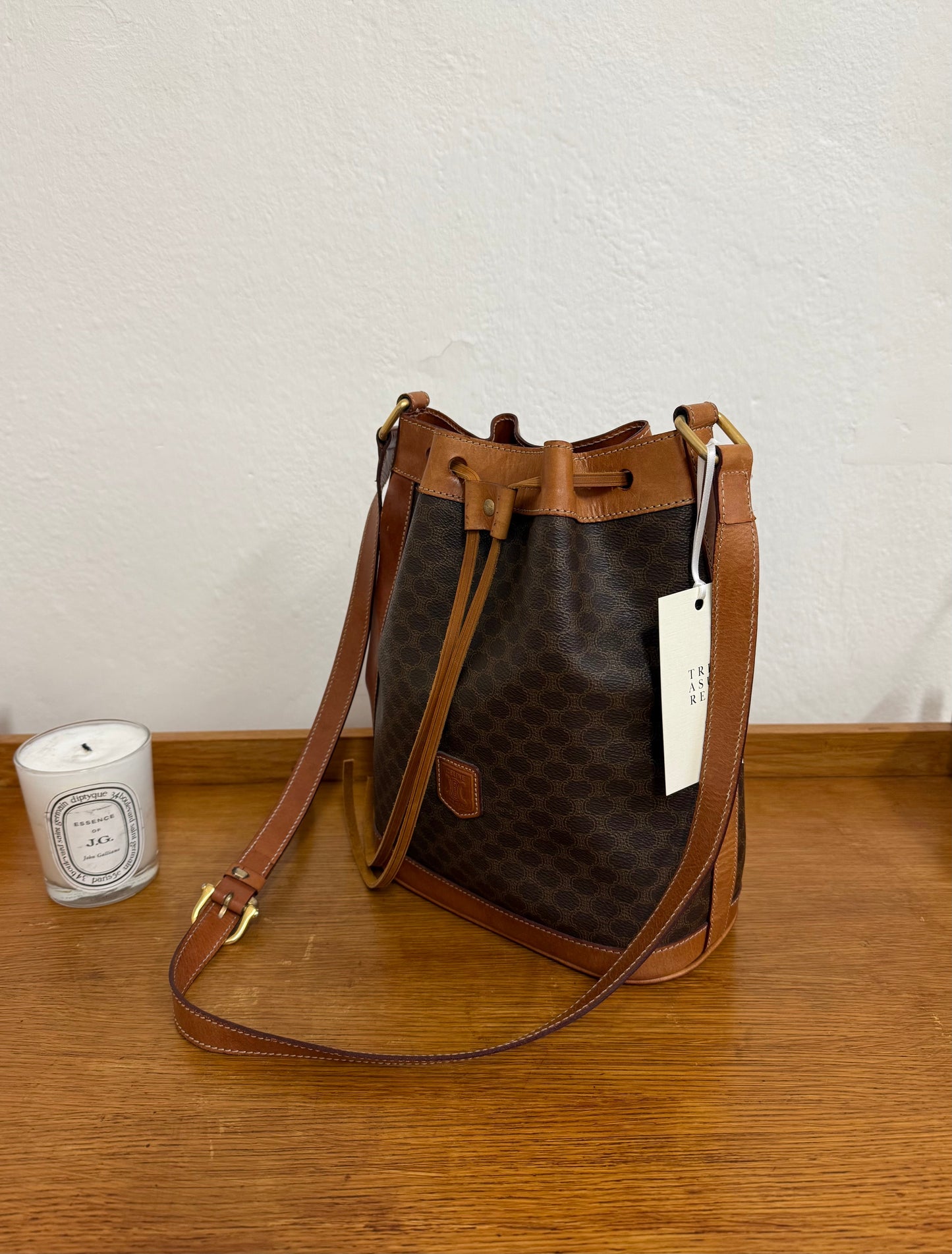 CELINE MACADAM BUCKET BAG